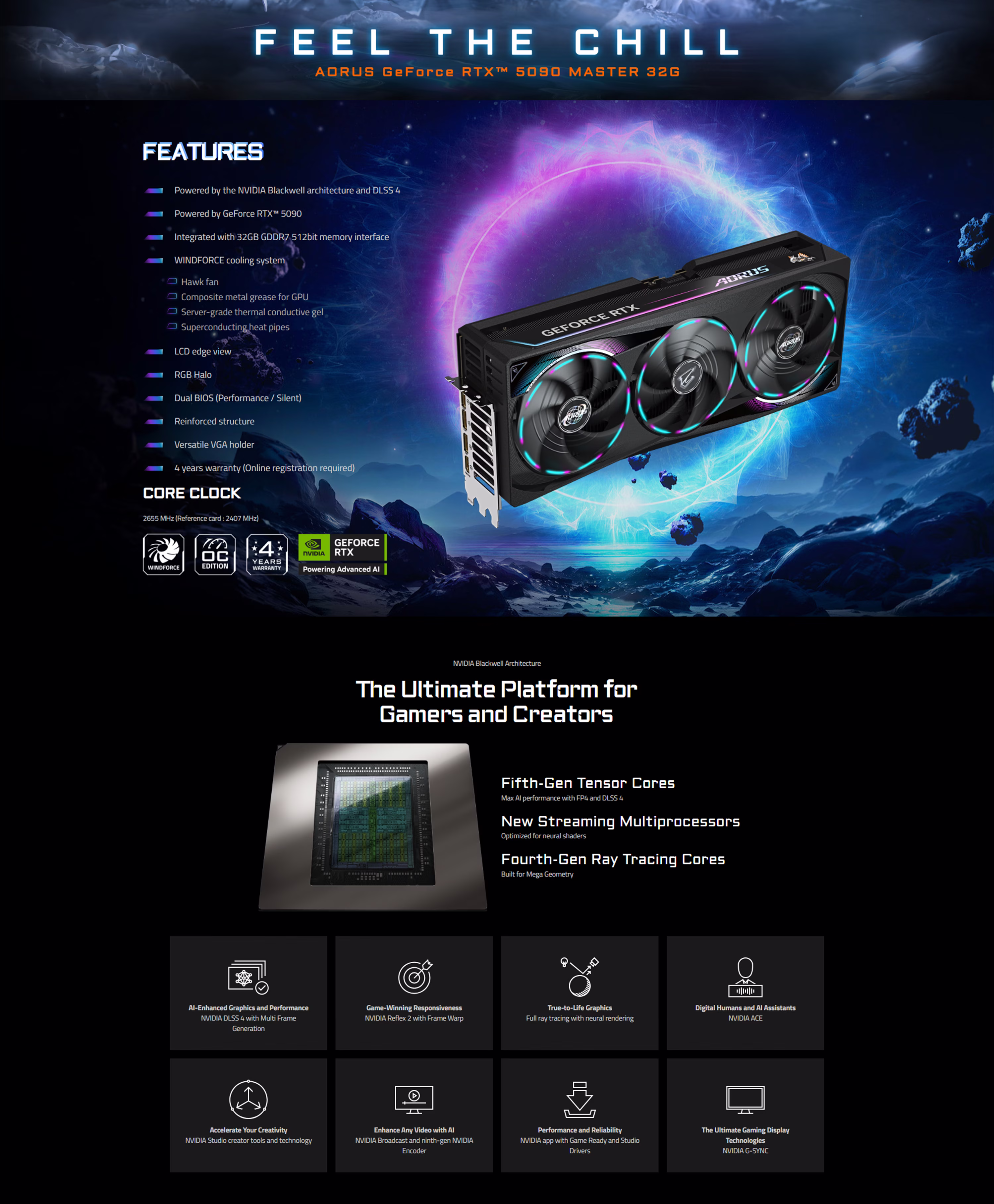 AORUS GeForce RTX 5090 MASTER 32GB GDDR7 NVIDIA Graphics Card