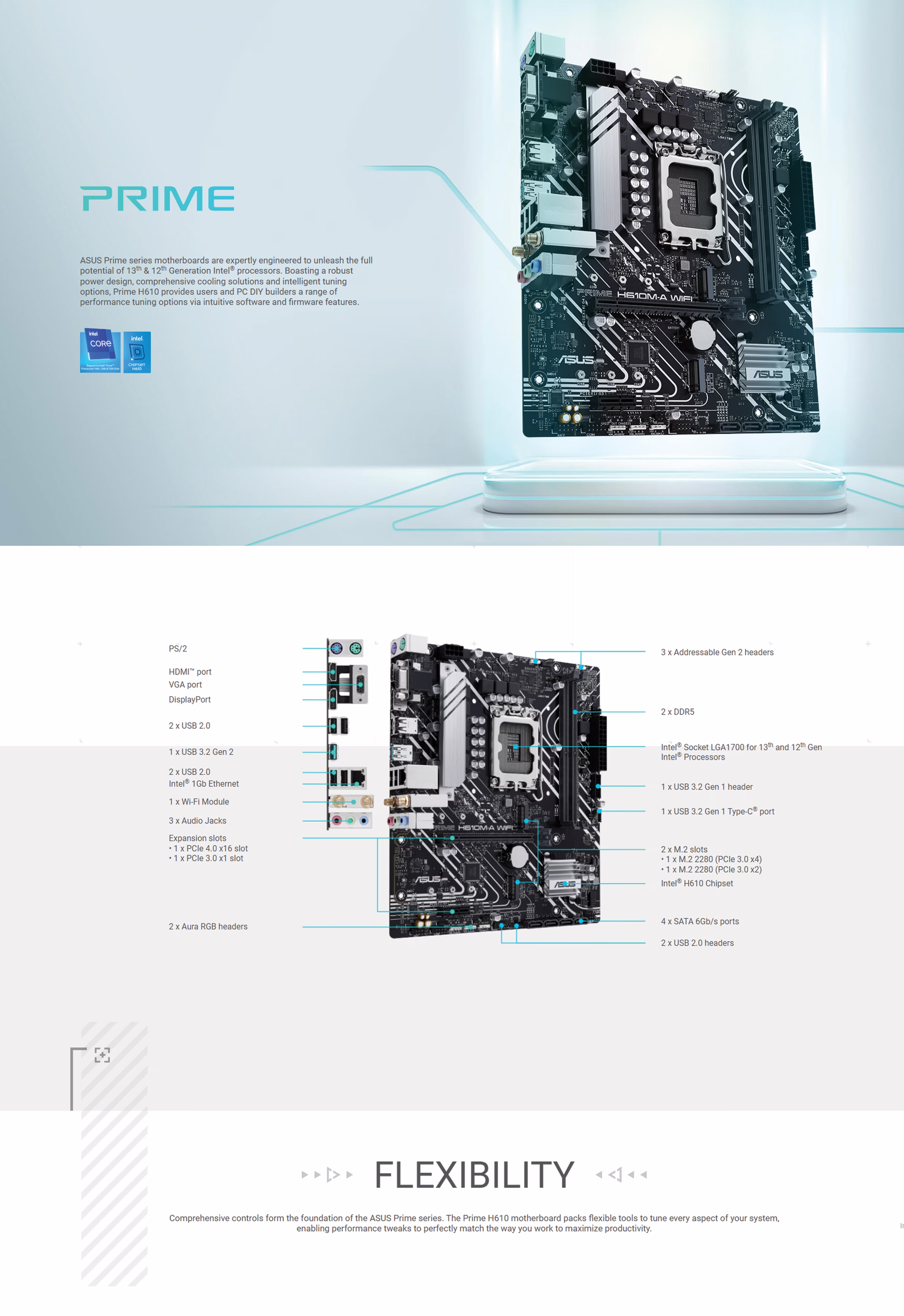 ASUS PRIME H610M-A WIFI Intel  (LGA 1700) mATX motherboard OVERVIEW