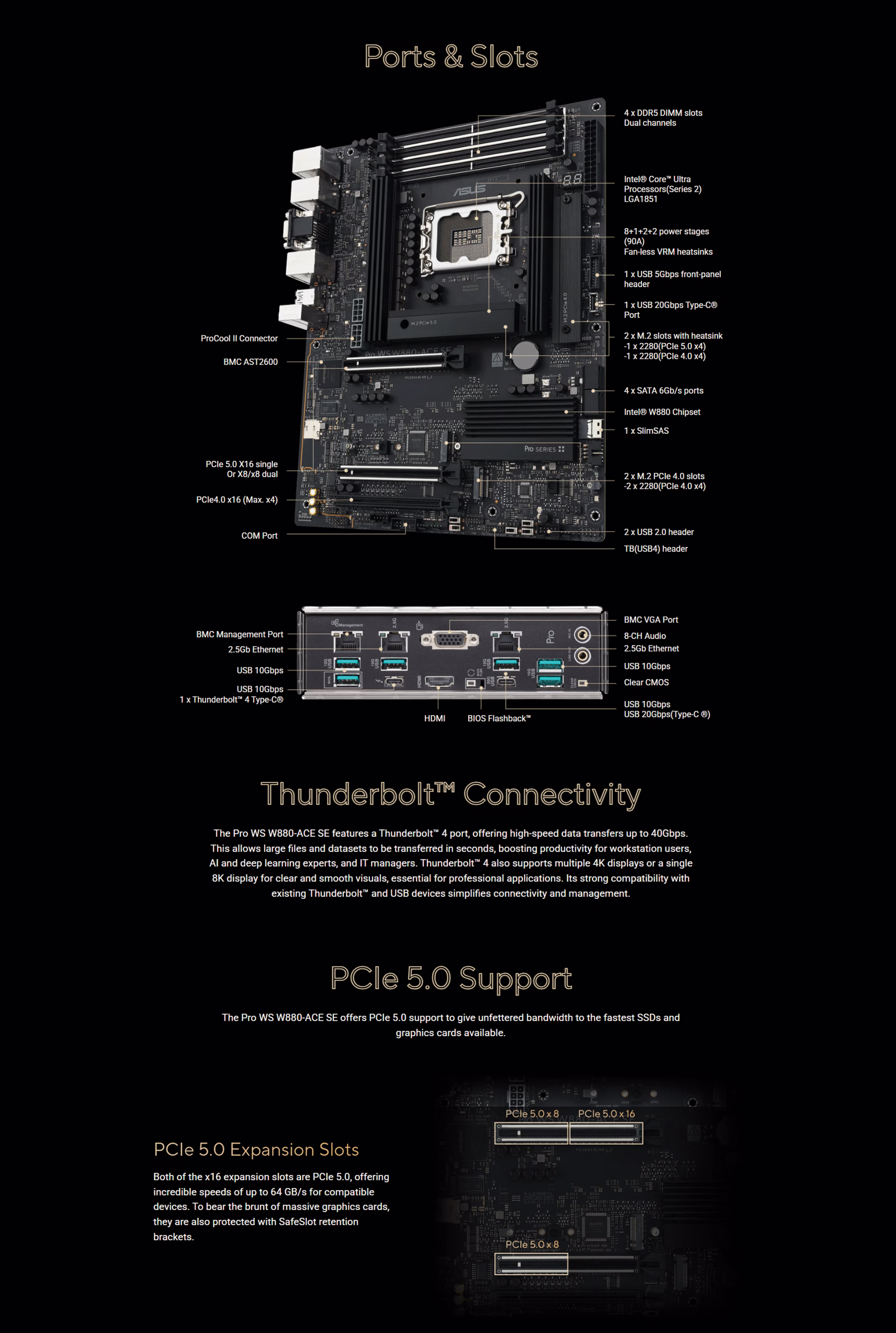 ASUS Pro WS W880-ACE SE Workstation Motherboard product overview image