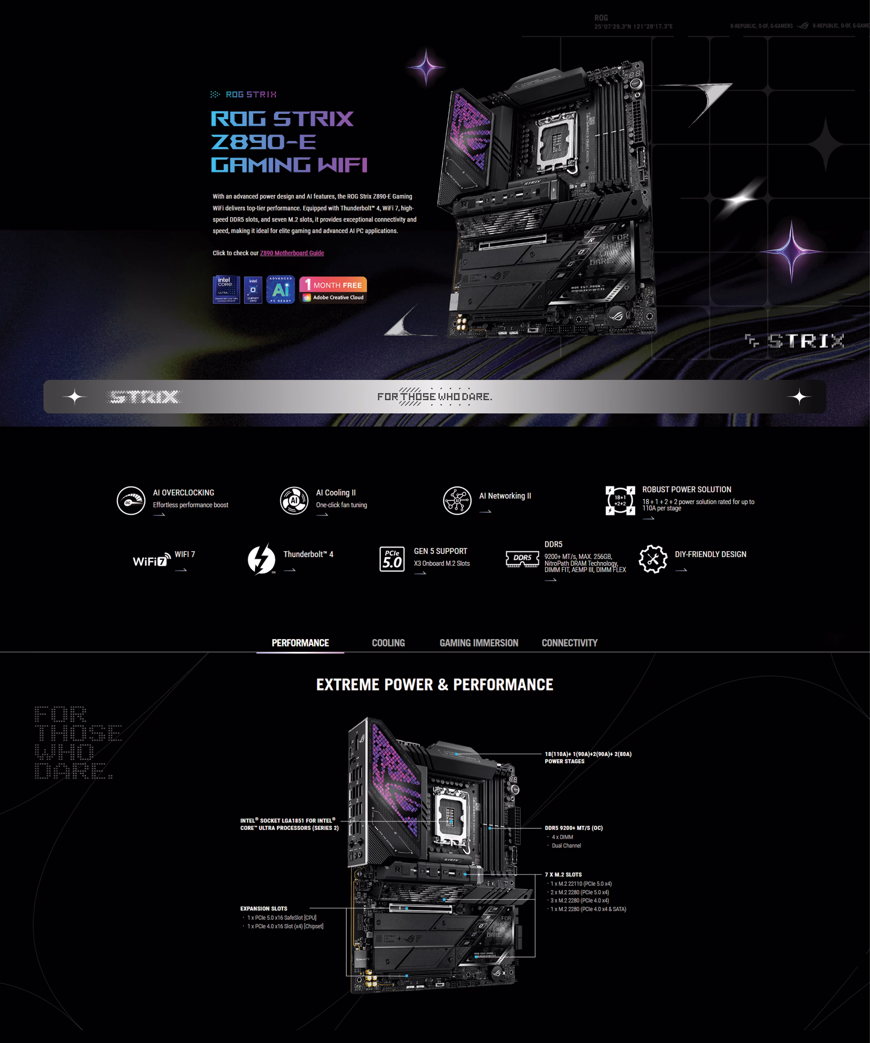ASUS ROG STRIX Z890-E GAMING WIFI LGA1851 ATX Motherboard PRODUCT IMAGE OVERVIEW