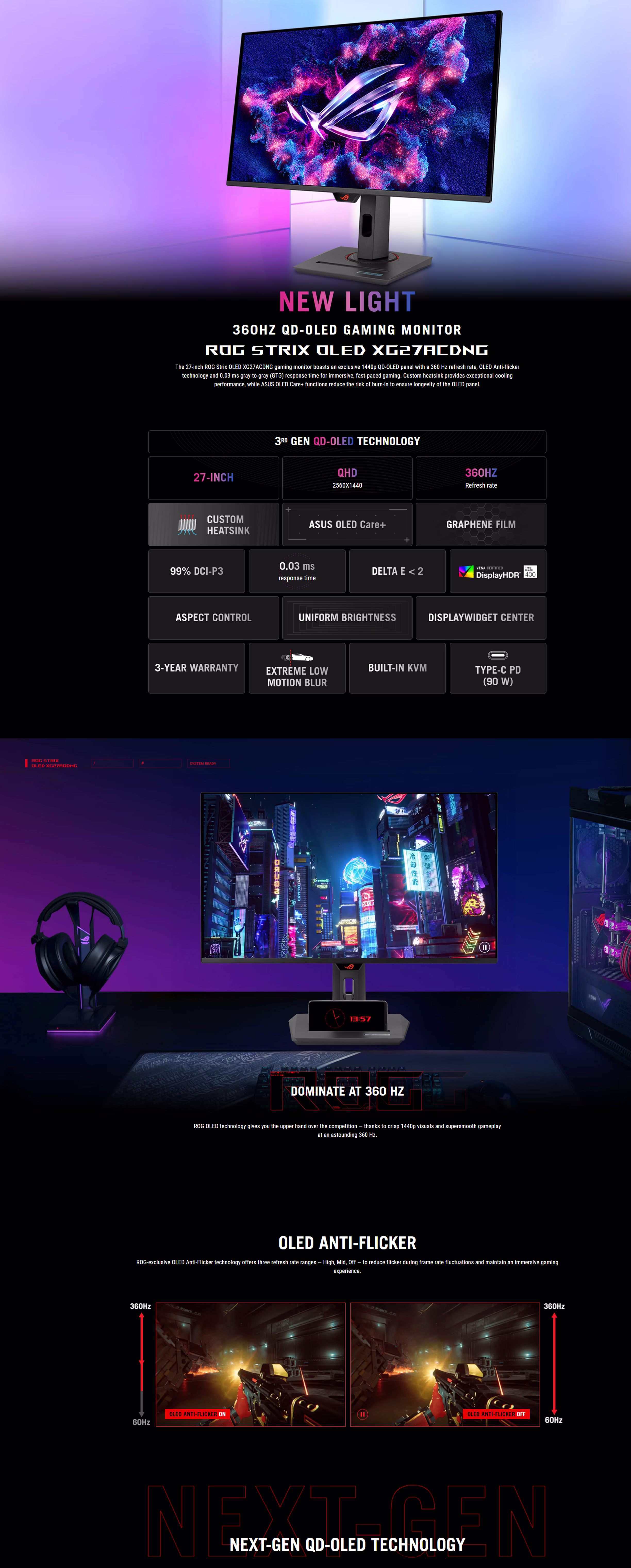 ASUS ROG Strix OLED XG27ACDNG Gaming Monitor