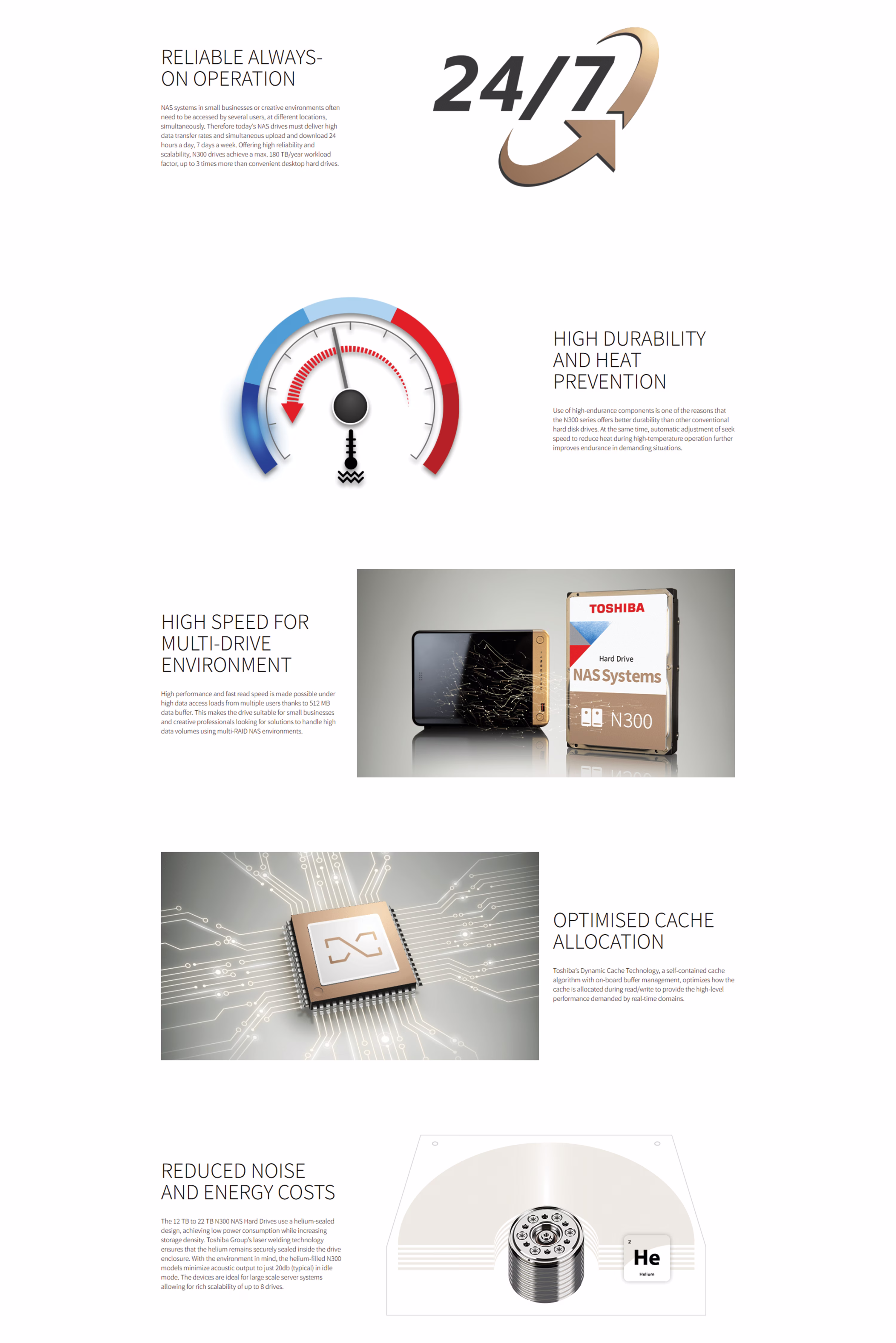 Close-up of the SATA connectors and high-quality build of the Toshiba N300 8TB drive.