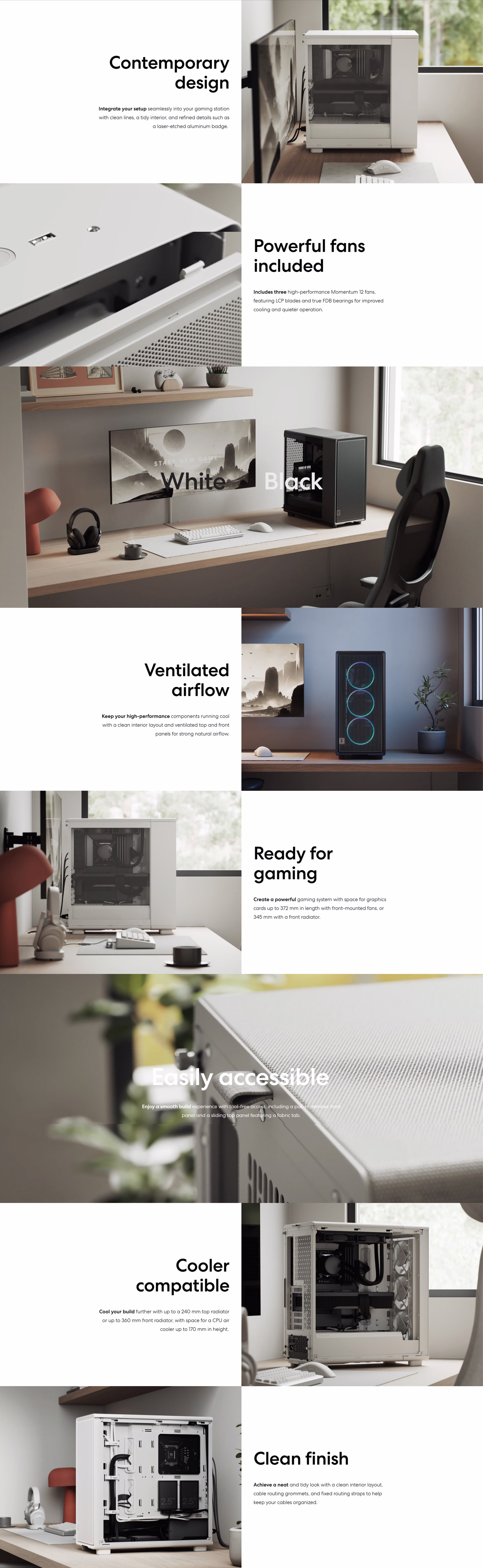 Fractal Design Epoch White TG RGB Clear Case product overview image