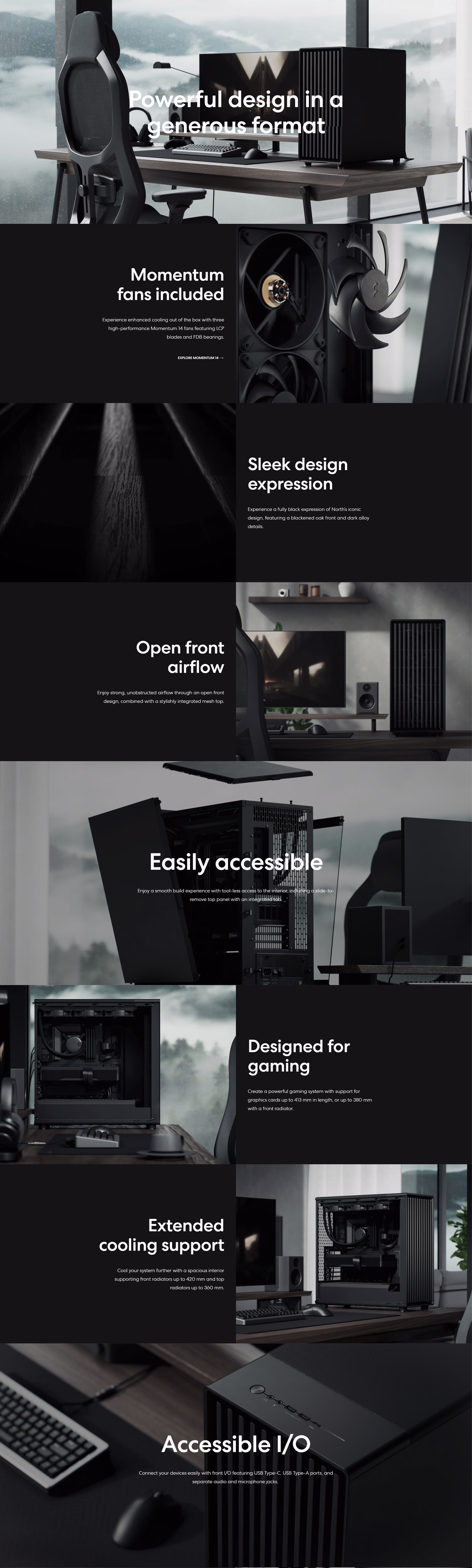 Fractal North XL Momentum Edition | Black Oak E-ATX Case overview image