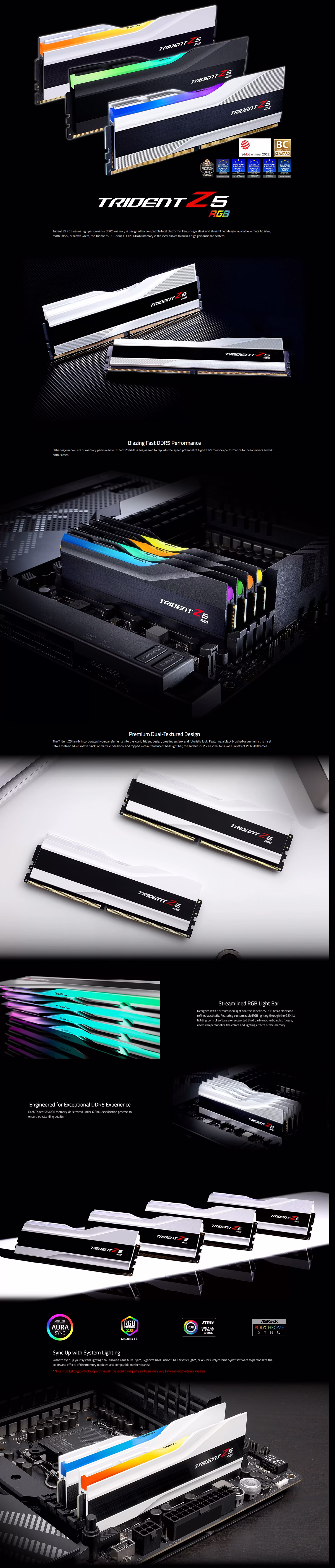 G.Skill Trident Z5 RGB, 32GB DDR5 RAM, F5-6000J3636F16GX2-TZ5RK, 848354040729, DDR5 6000MHz RAM UAE, Intel XMP 3.0 RAM, 2x16GB DDR5 kit, PC gaming RAM Abu Dhabi, G.Skill RAM UAE
