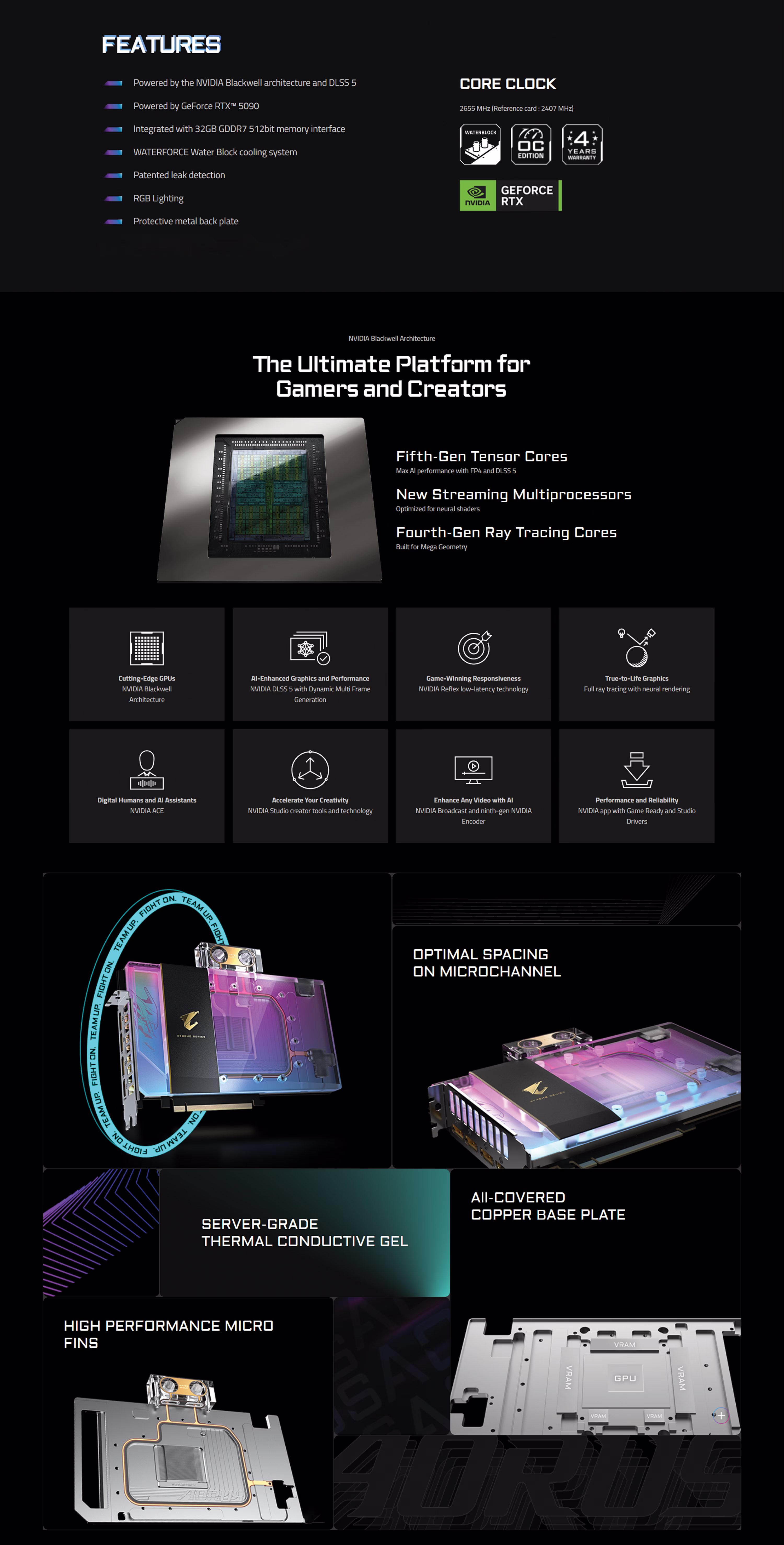 Gigabyte Aorus RTX 5090 Waterforce, GV-N5090AORUSX WB-32GD, 889523048672, RTX 5090 waterblock UAE, Aorus 5090 liquid cooled Abu Dhabi, GDDR7 water block GPU, 32GB RTX 5090, extreme custom loop graphics card