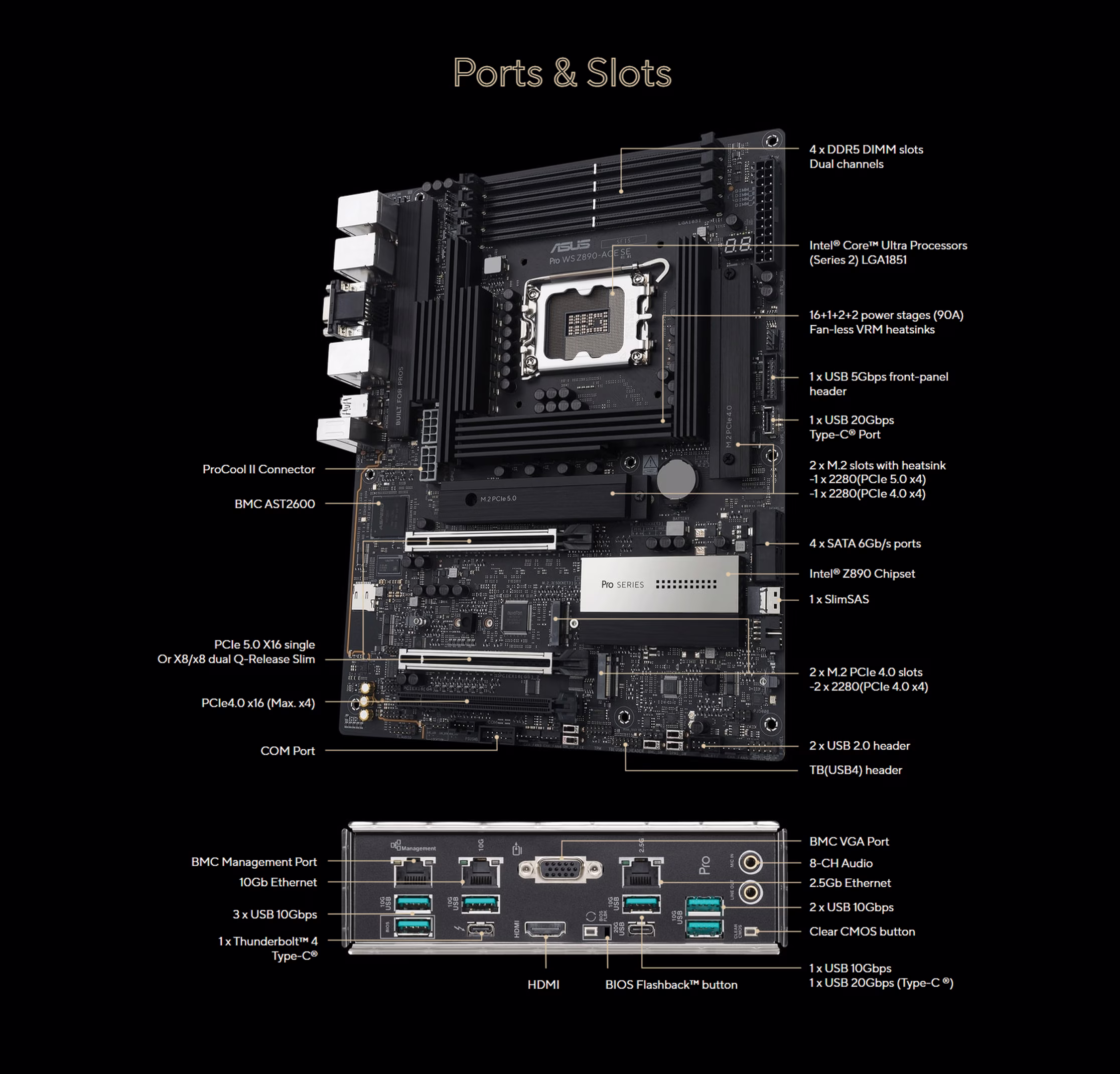 Intel Z890 LGA1851 ATX workstation motherboard overview image 