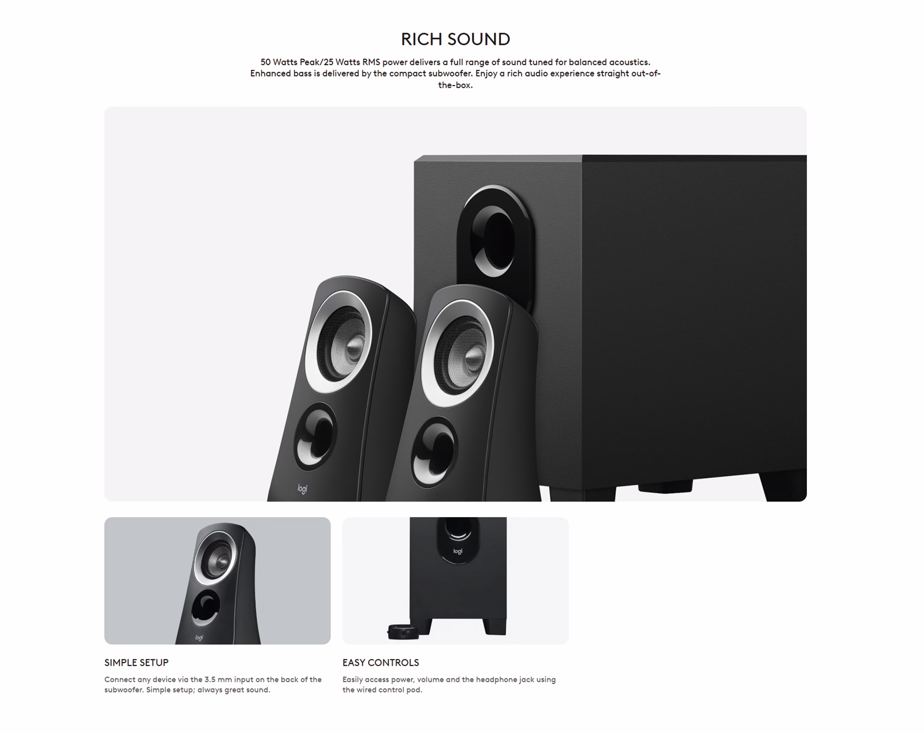 LOGITECHZ31350W2IN1SPEAKER980000447WITHCONTROLPOBANDSUBWOOFER5099206024243UAE