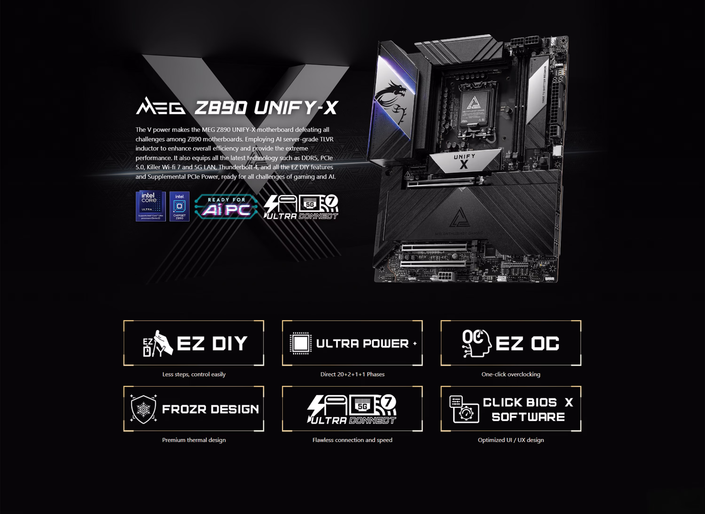 MSI MEG Z890 Unify-X LGA 1851 ATX Motherboard