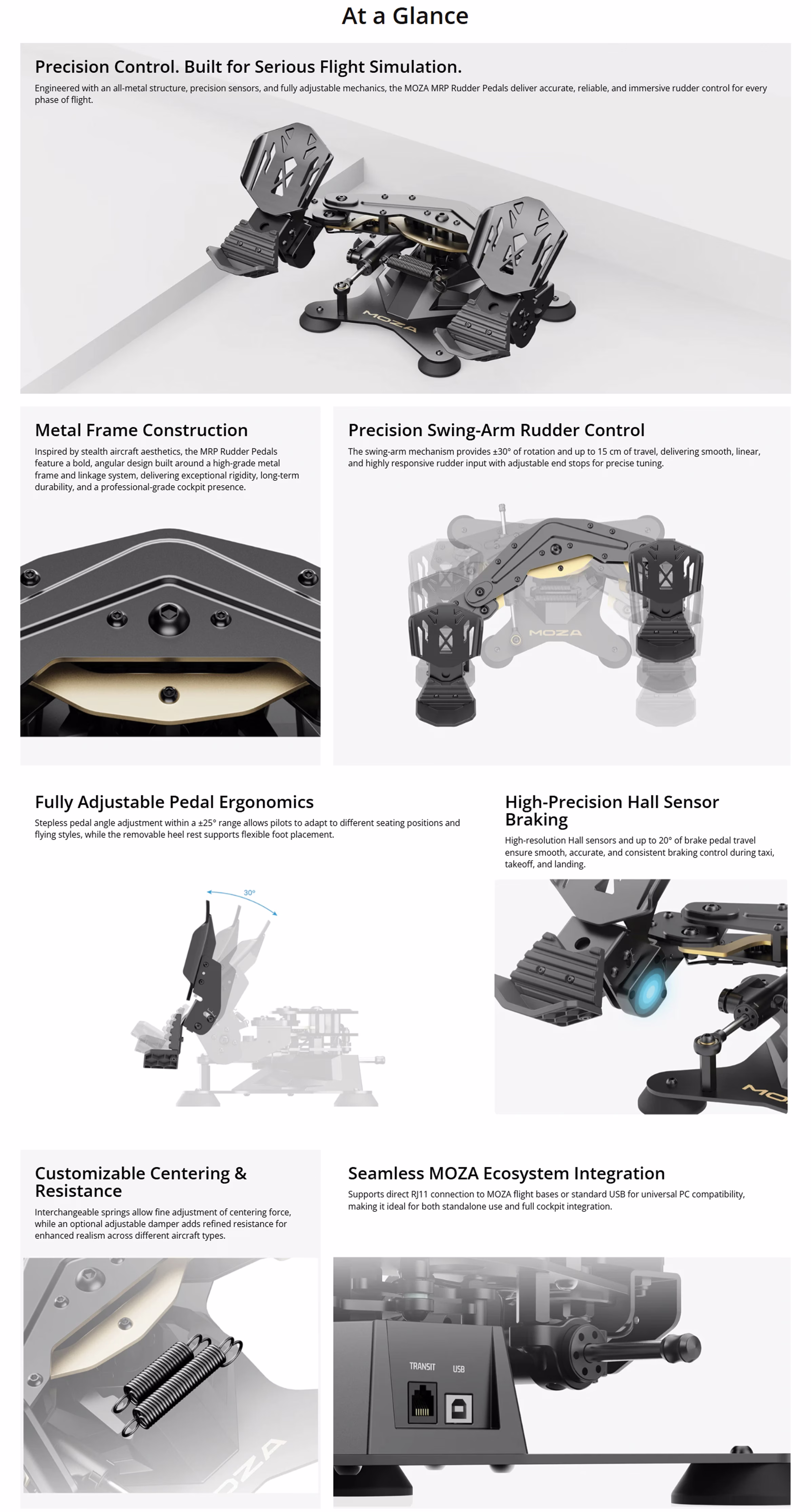 MOZA MRP Rudder Pedals AS019, engineered for serious flight simulation enthusiasts