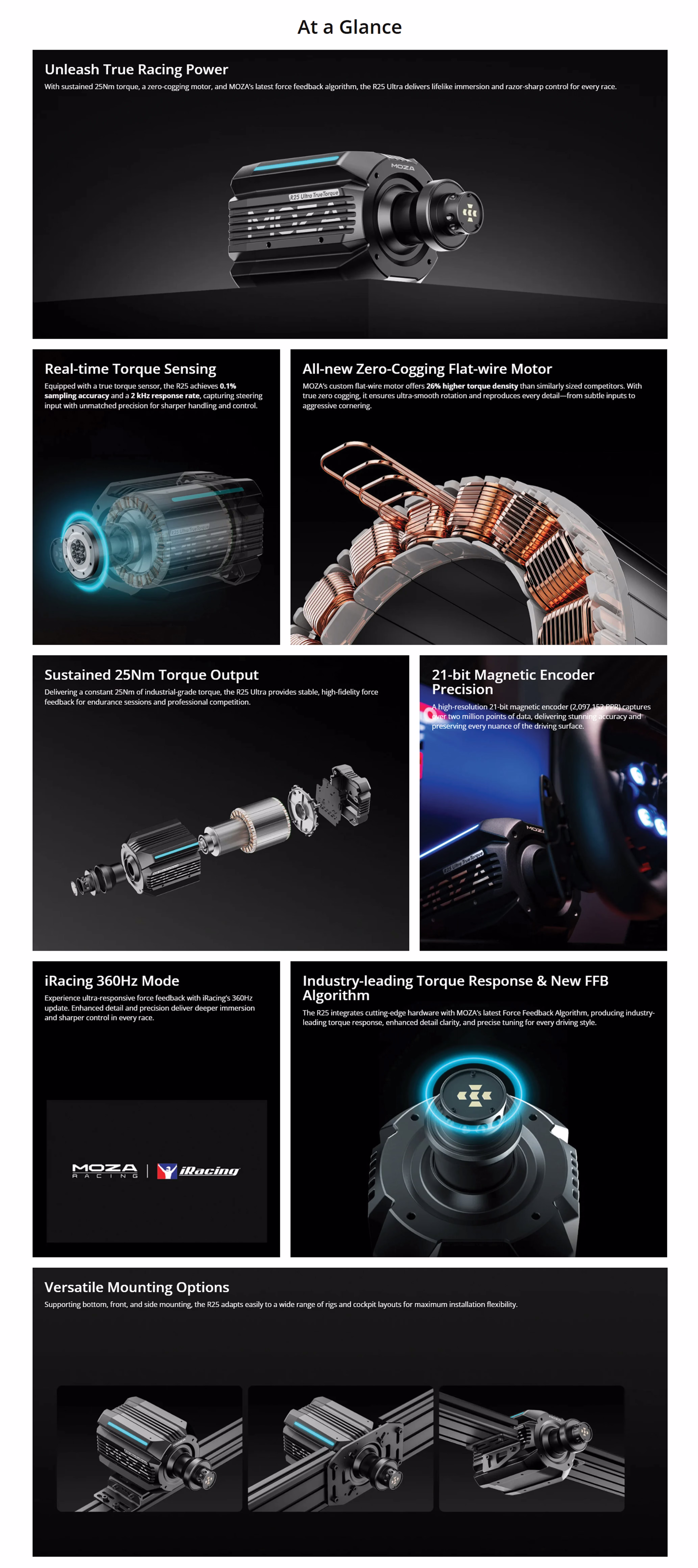 MOZA R25 Ultra 25Nm Direct Drive Wheel Base PRODUCT DESCRIPTION IMAGE 