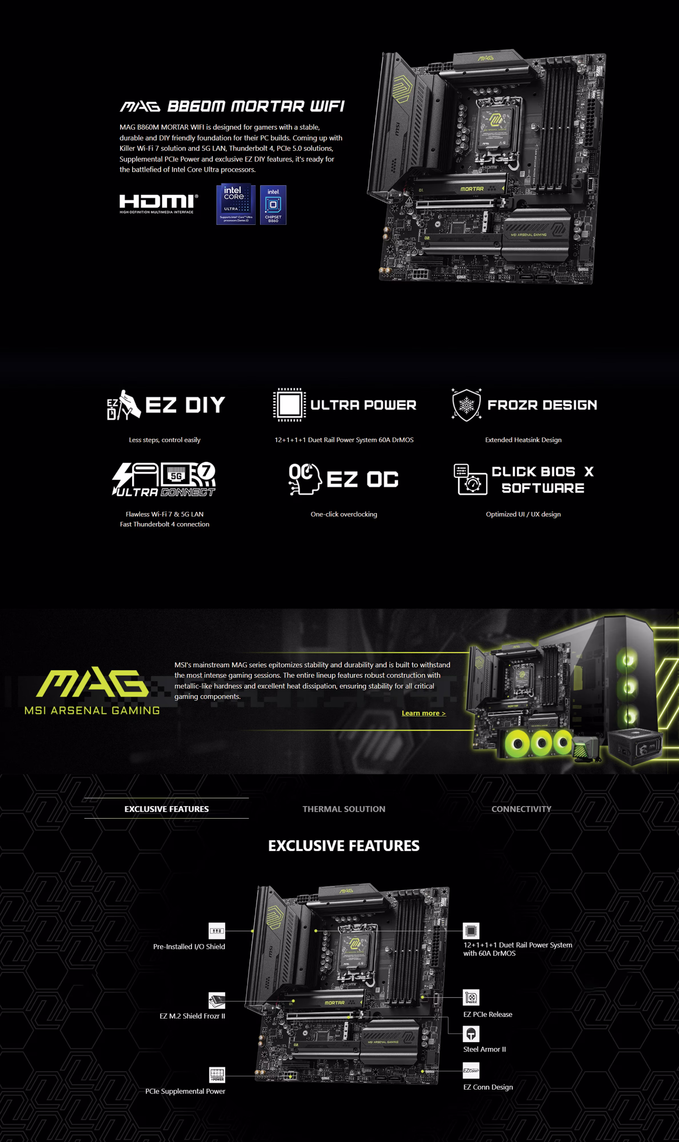 MSI MAG B860M Mortar WiFi LGA 1851 mATX Motherboard IMAGE
