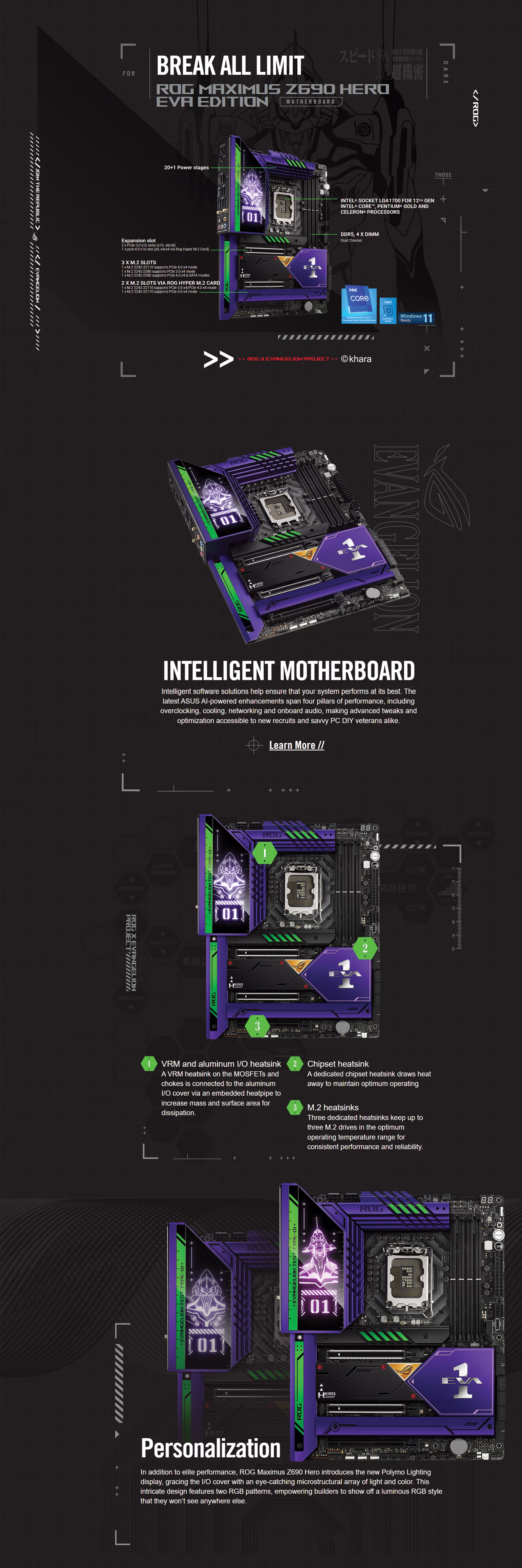 ROG MAXIMUS Z690 HERO EVA EDITION product overview image