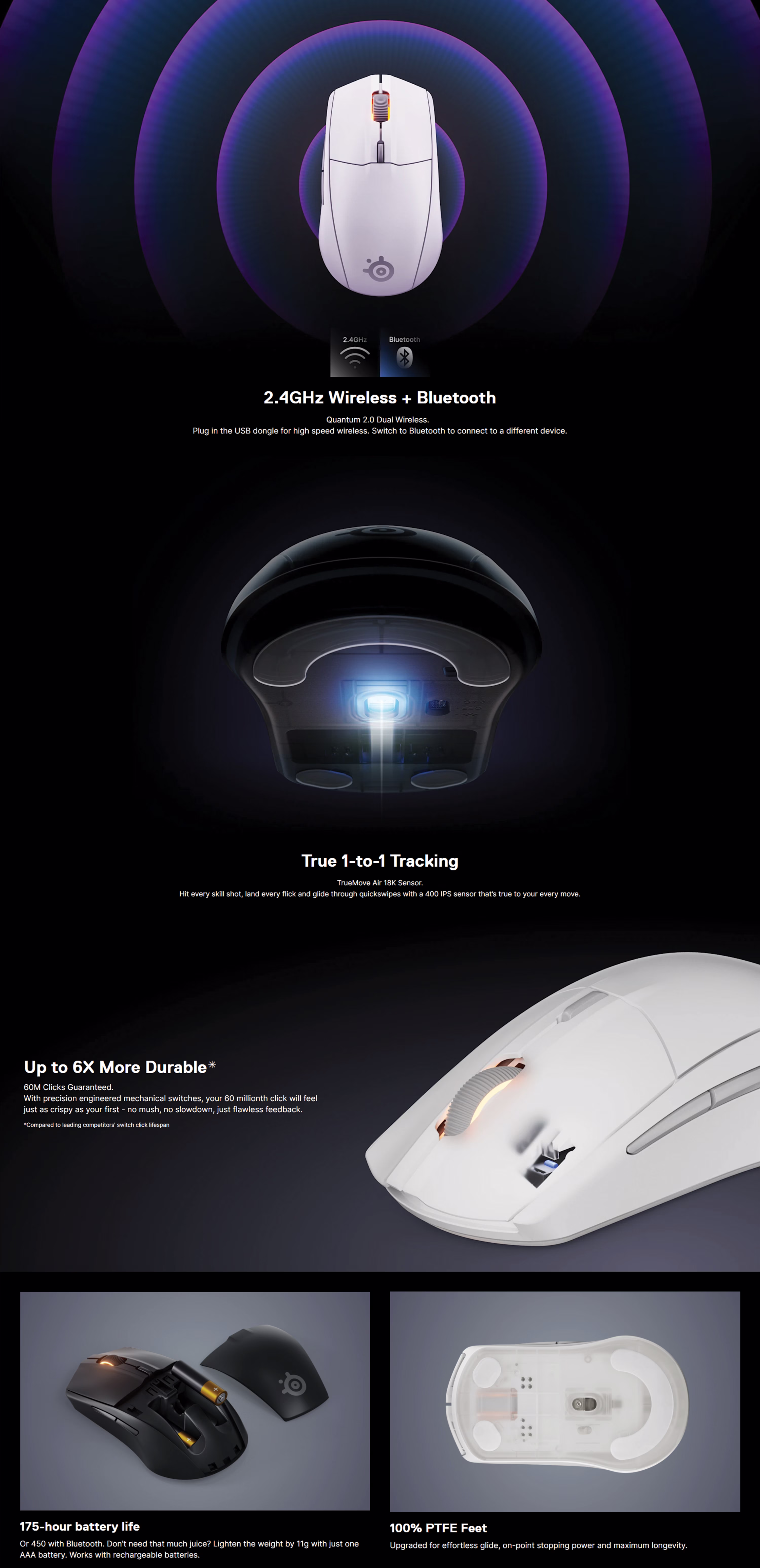 STEELSERIESRIVAL3WIRELESSGEN2GAMINGMOUSEWHITE18000DPIPRODUCTOVERVIEWIMAGE