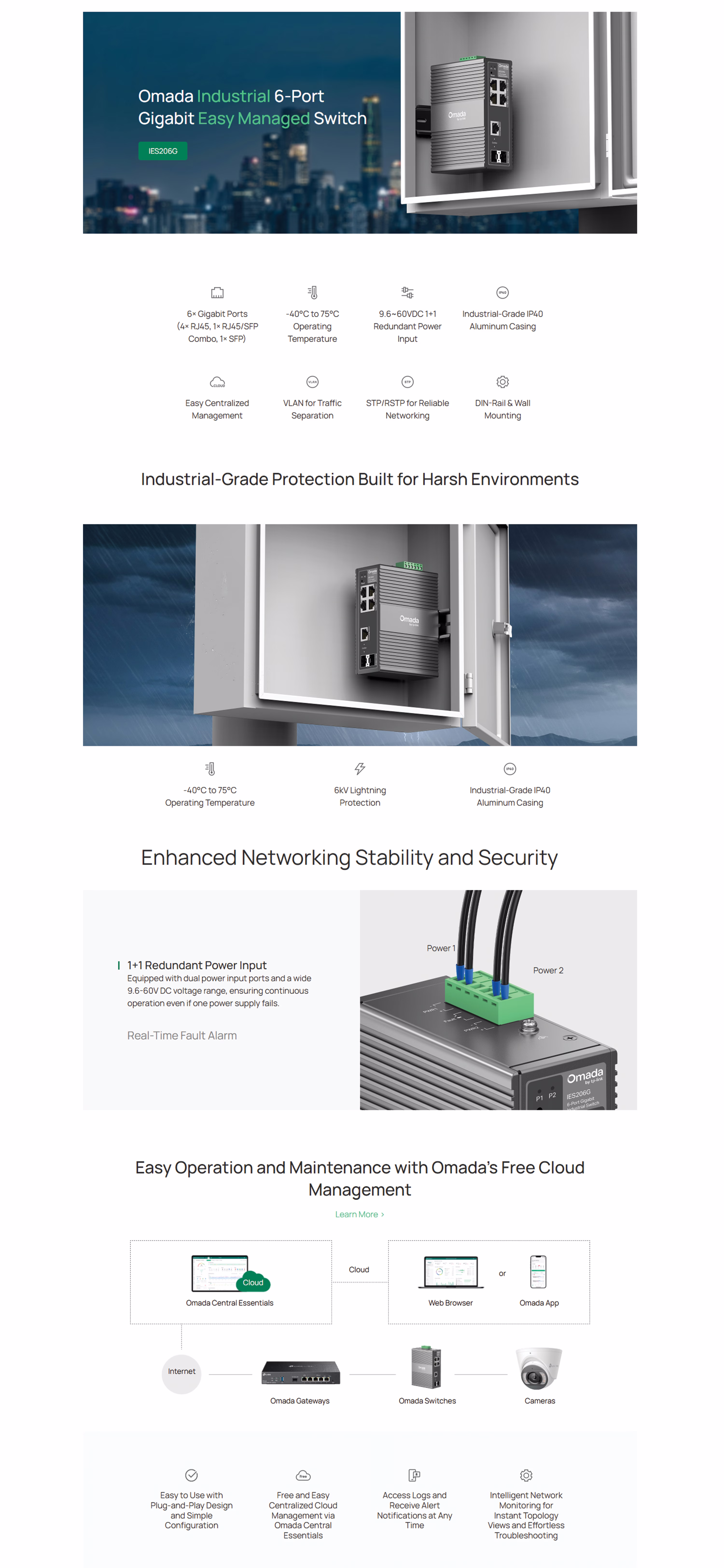 TP-Link Omada IES206G Industrial 6-Port Gigabit Easy Managed Switch OVERVIEW IMAGE