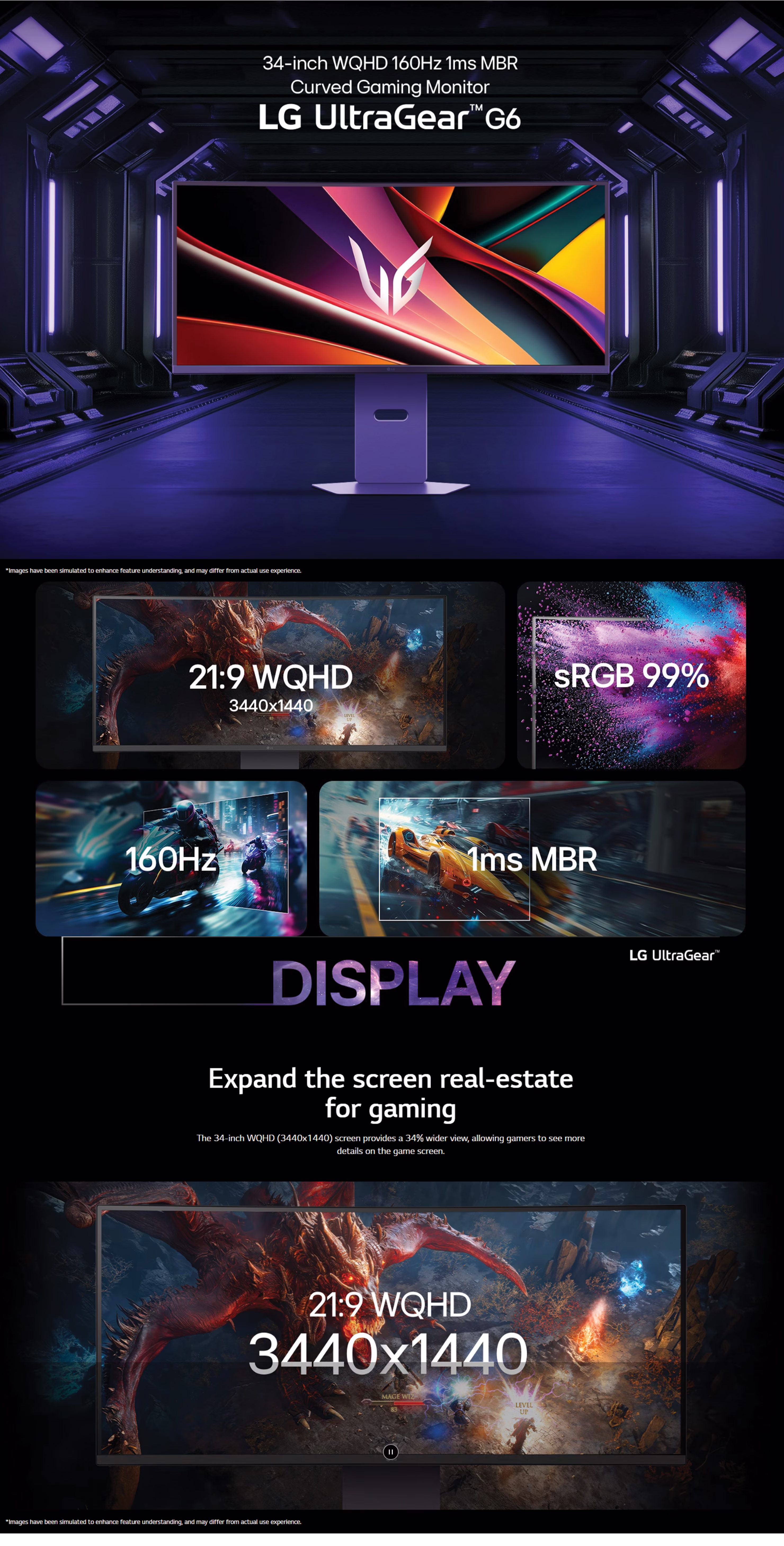 34'' LG UltraGear™ WQHD Curved Gaming Monitor