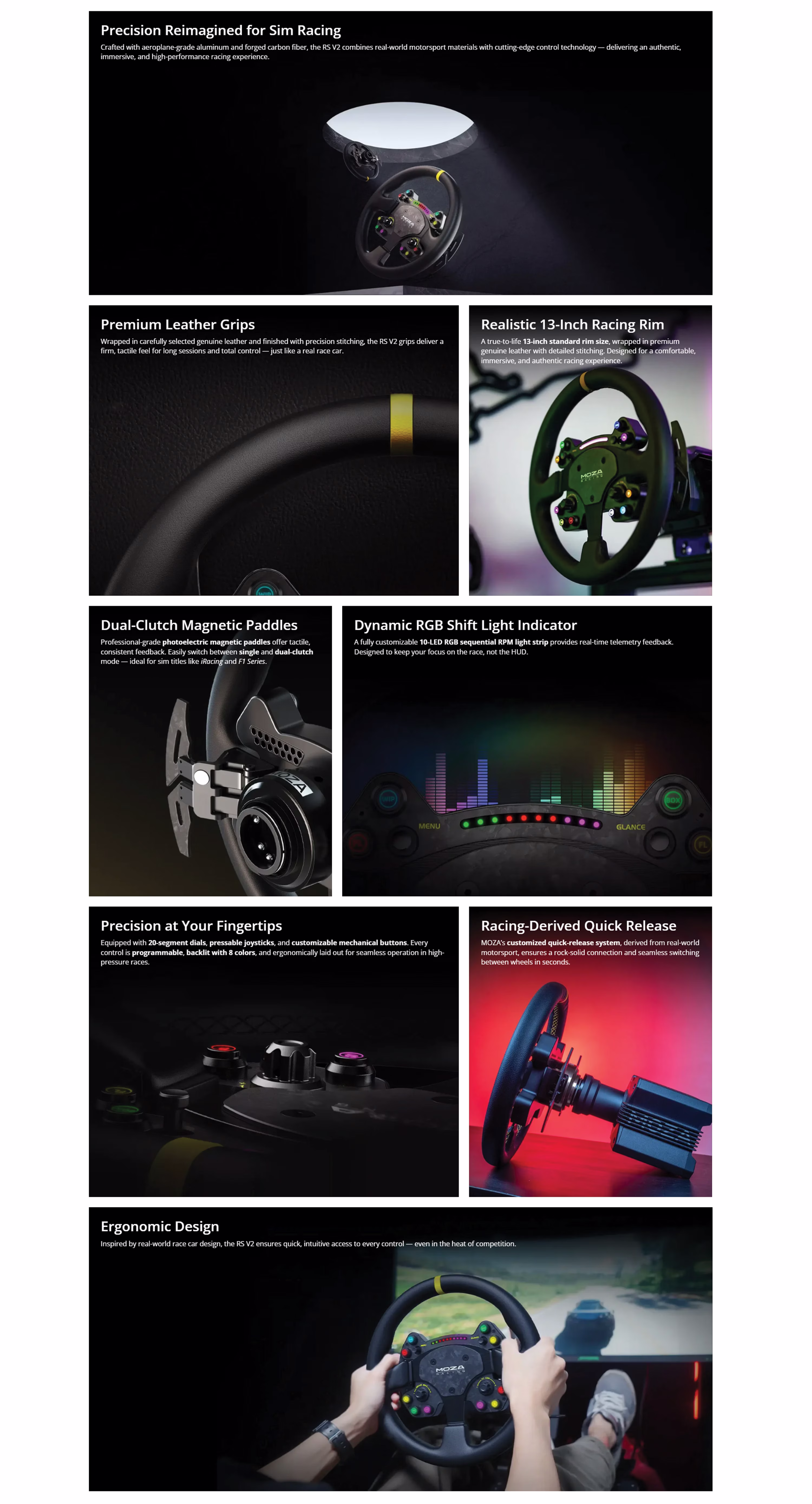 Moza Racing RS V2 Steering Wheel overview image