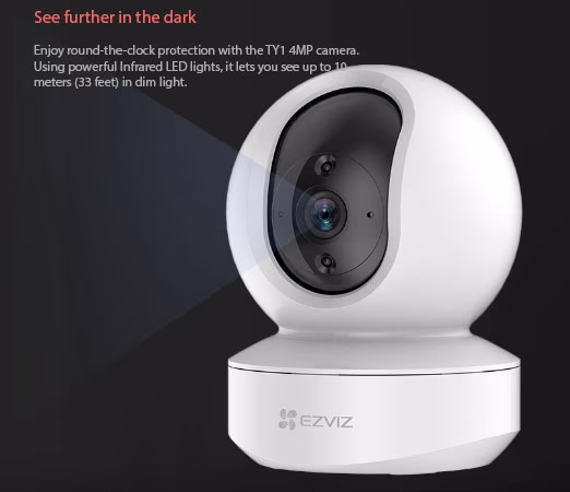 EZVIZ by HIKVISION |4MP QHD Resolution Indoor Smart WiFi Baby/Pet Monitor Camera |Smart Night Vision |360 Visual Coverage |Motion Detection Two-Way Talk |Micro SD Slot up to 256GB (TY1), White6941545605401 thumbnail 3