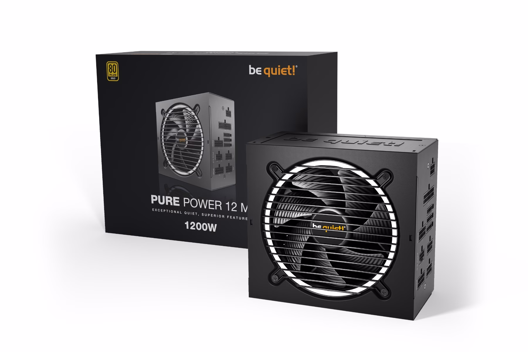 Be Quiet! Pure Power 12 M Fully Modular Power Supply, 1200W Power, 80 Plus Gold Efficiency, 120mm Be Quiet! Fan, 2x Strong 12V-Rails, Active PFC, LLC + SR + DC/DC Technology, Black | BN346 – Buy Online