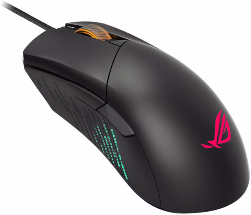 Asus P514 Rog Gladius III Wired Gaming Mouse, 19000 Dpi Optical Sensor, 400 IPS Max Speed, 50G Acceleration, 1000 Hz, Micro Switch, 6 Programmable Buttons, Aura Sync, Black | 90MP0270-BMUA00 image