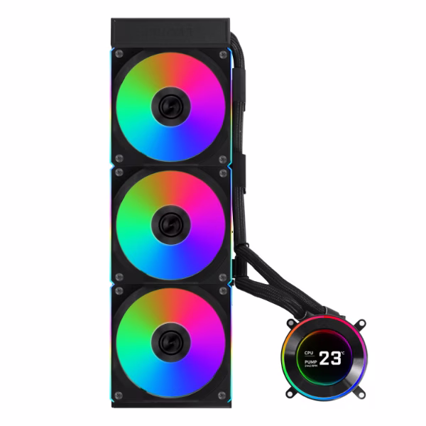Lian Li Hydroshift II 360 CL RGB Liquid CPU Cooler - 360mm AIO - 3X 120 RGB Fans - 2.1” IPS LCD Screen - 3 Control Mode - Flexible Tubes Clamp - LGA 1851/1700, AMD AM5/AM4 - Black (HS2LCD36RB) | GHS2LCD36RB thumbnail 2