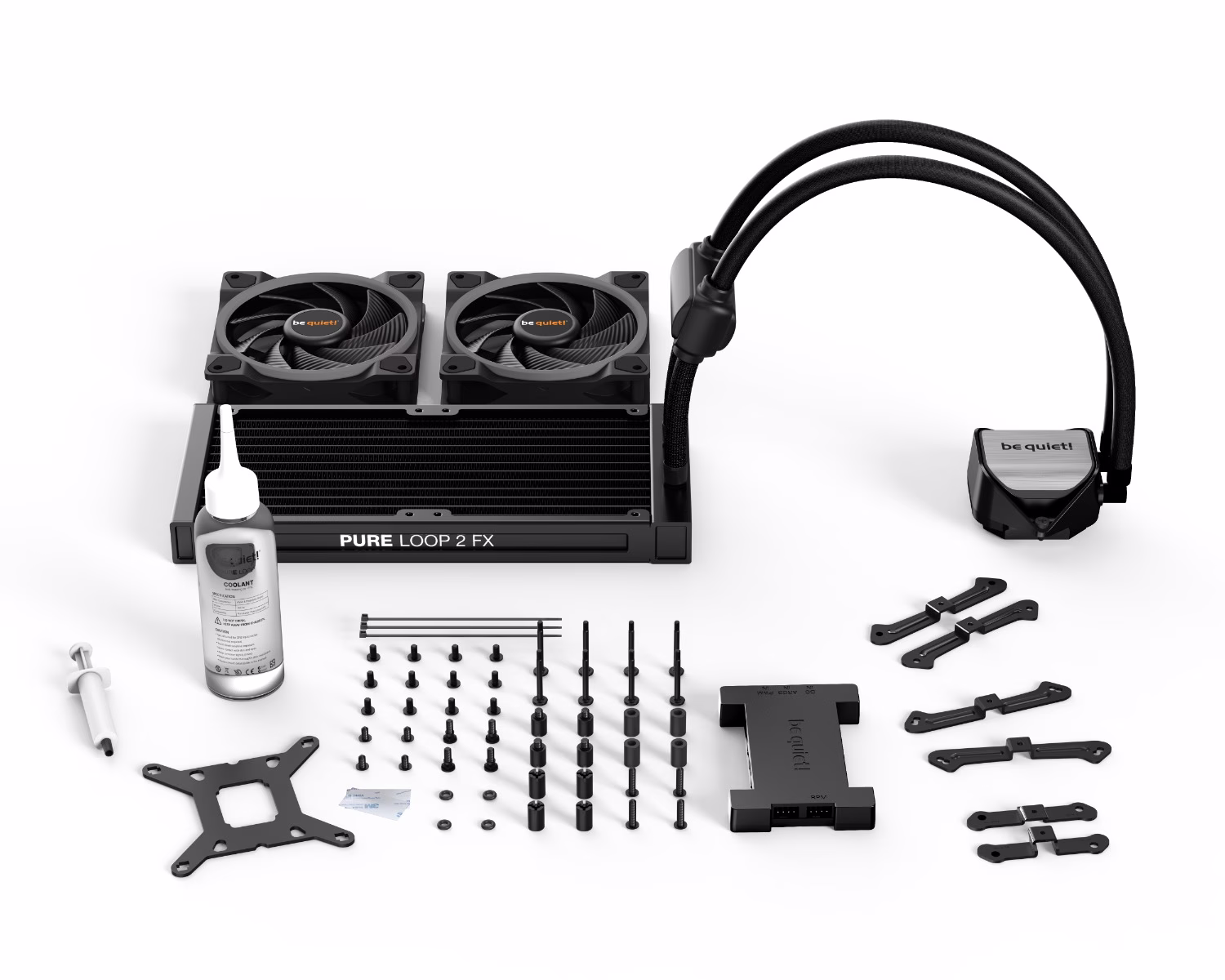 Be Quiet! Pure Loop 2 FX 240mm aRGB AIO CPU Liquid Cooler, 2x Light Wings 120mm PWM High-Speed Fans, 5500 RPM Pump Speed, 2500 RPM Fan Speed, Up to 88.86 CFM Airflow, Black | BW013 image