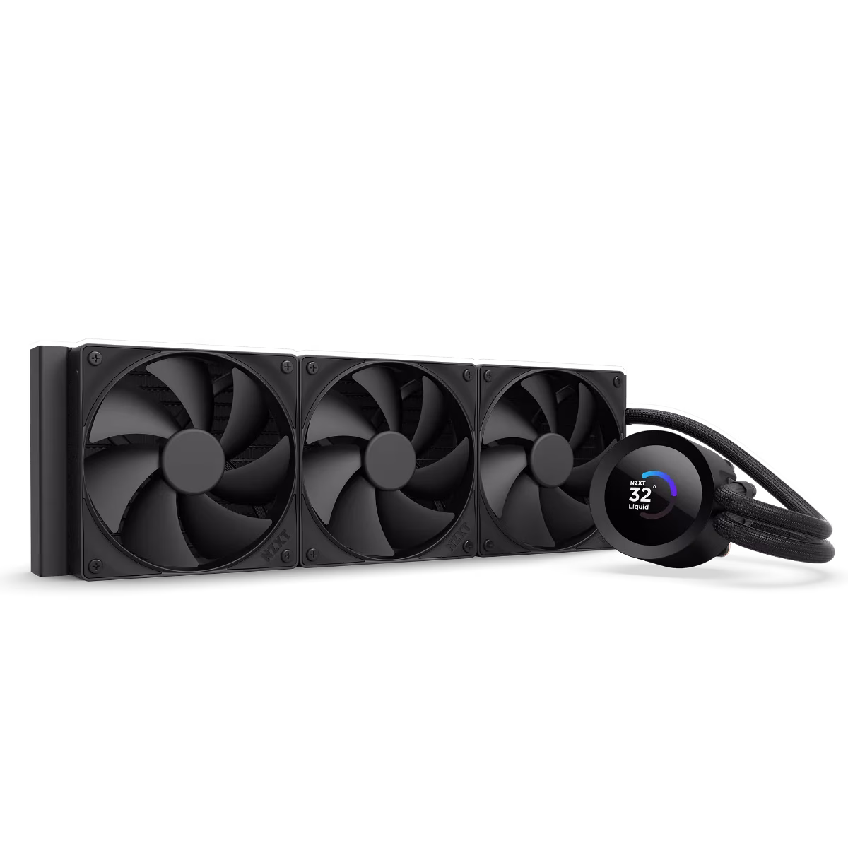 NZXT Kraken Plus 360 All In One CPU Cooler with LCD Screen - 360mm Radiator, 120 Fans, Intel and AMD Compatible | RL-KN360-B2 image