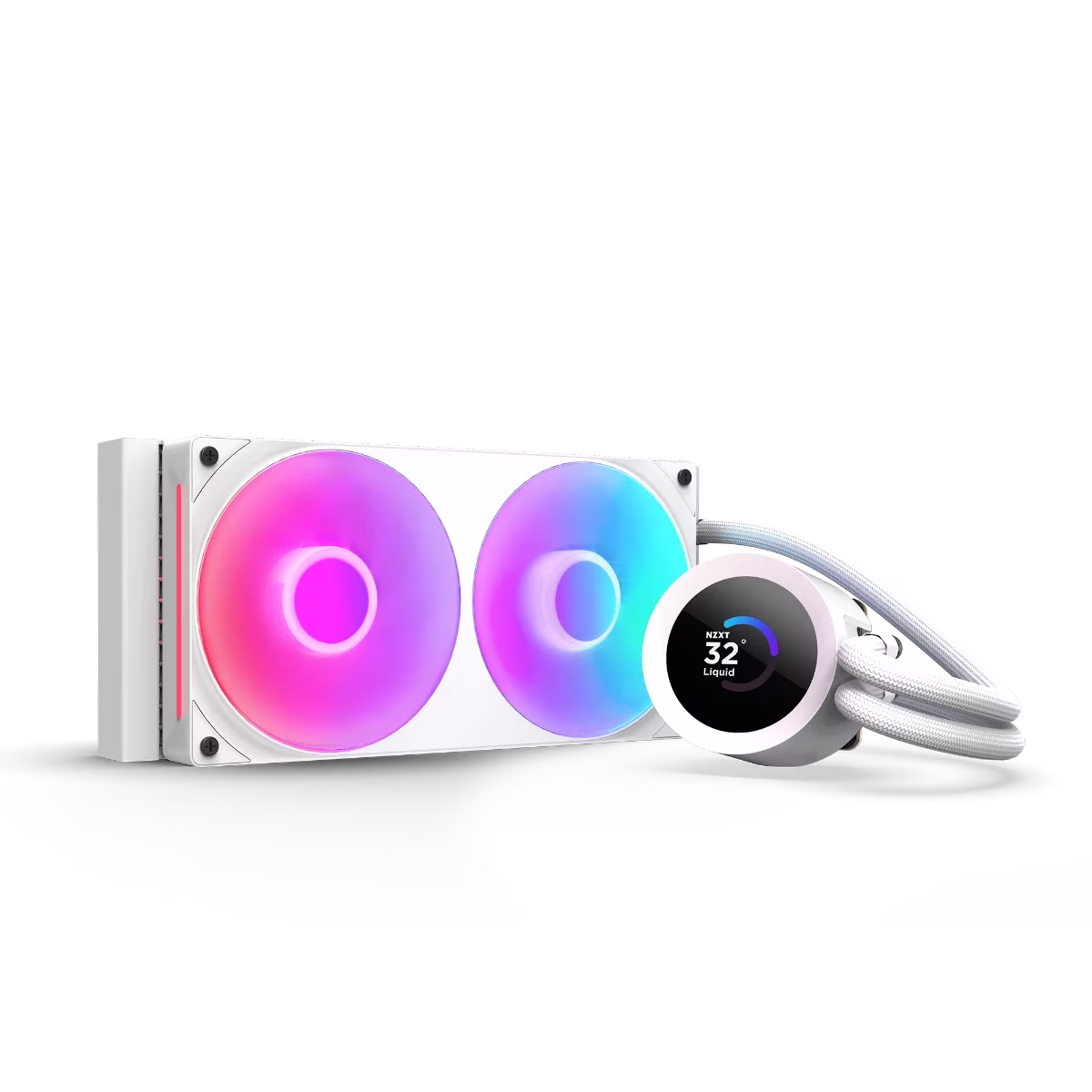 NZXT Kraken Plus 240 RGB 240mm RGB AIO Liquid Cooler with 1.54" LCD White | RL-KR240-W2 image