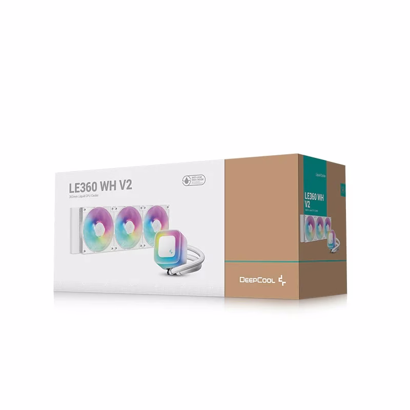 DeepCool LE360 WH V2 Liquid CPU Cooler, 360mm Radiator, 3x 120mm Pre-Installed aRGB Fan, 2100 RPM Fan Speed, 75.89 CFM Fan Airflow, Hydro Bearing Type, Anti-Leak Technology, White | R-LE360-WHAMMN-G-2 thumbnail 2