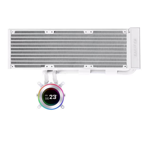 Lian Li HydroShift II LCD-C 360N White AIO Liquid Cooler, Fan Less Edition, 2.1" IPS LCD Display, Minimalist Tubing, 360mm Radiator | GHS2LCD36W thumbnail 2