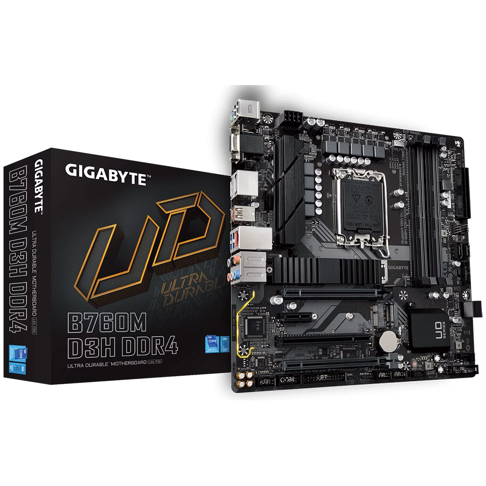 Gigabyte B760M D3H DDR4 LGA1700 Micro ATX Motherboard, Intel B760, 4x DDR4 DIMM, 128GB Max Memory, Intel 2.5GbE LAN, 1x PCI Exp 4.0x16, 1x D-Sub, 1x HDMI, 1x DP, 1x USB Type-C/3.2 | B760M-D3H-DDR4 thumbnail 5