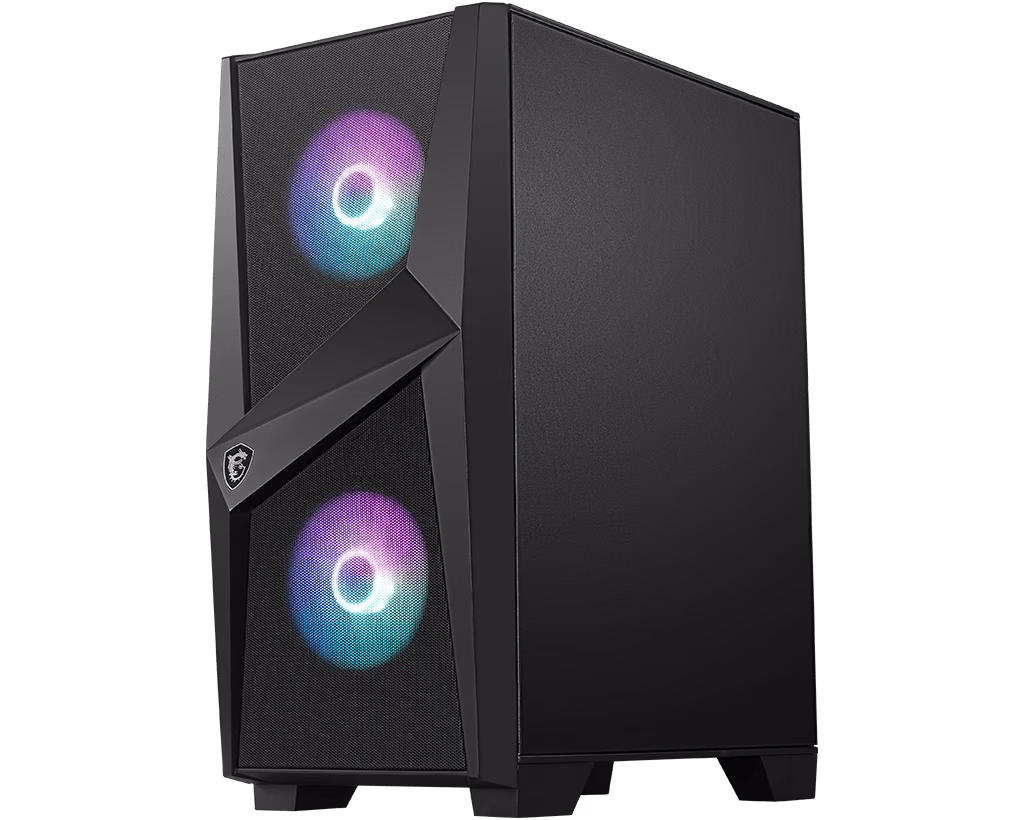 Msi Mag Forge 100R Usb 3.2 Mid Tower Pc Gaming Case With RGB Fan And 4 mm Tempered Glass - Black thumbnail 3