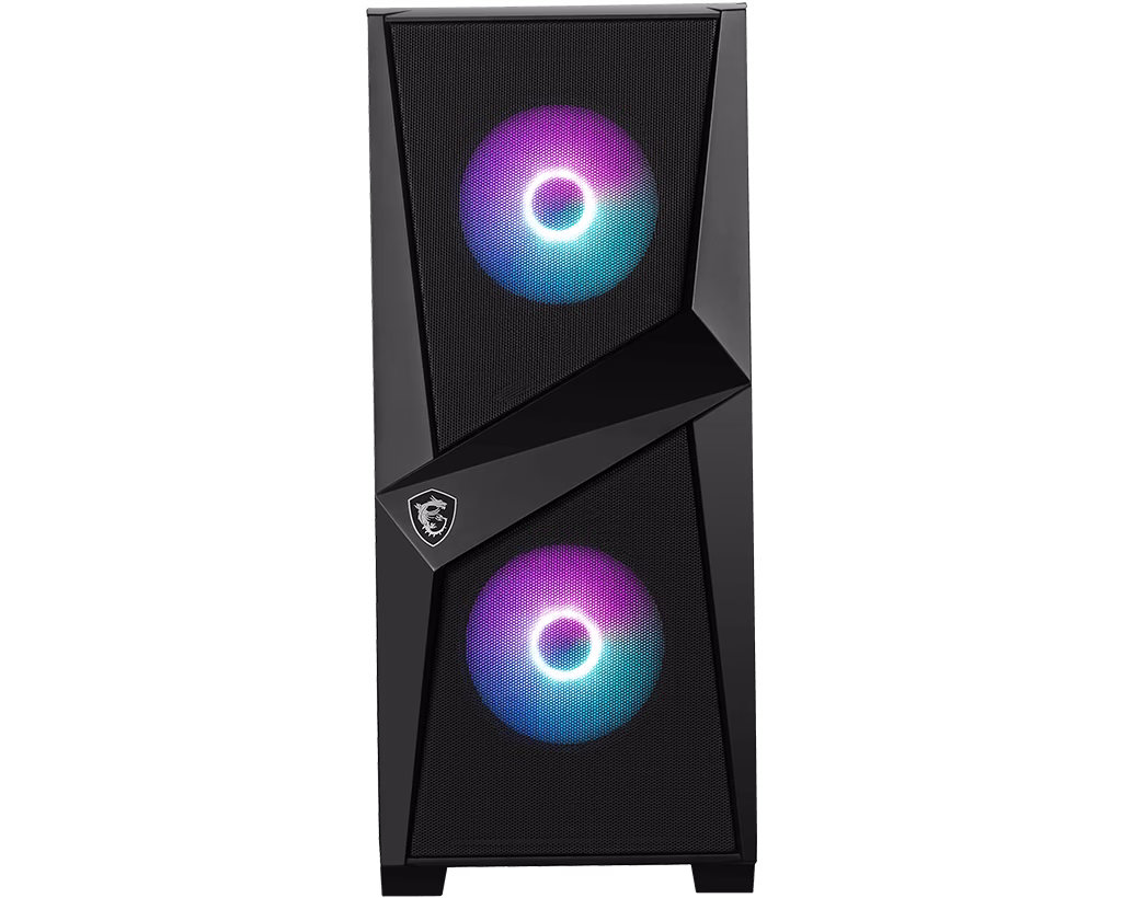 Msi Mag Forge 100R Usb 3.2 Mid Tower Pc Gaming Case With RGB Fan And 4 mm Tempered Glass - Black thumbnail 4