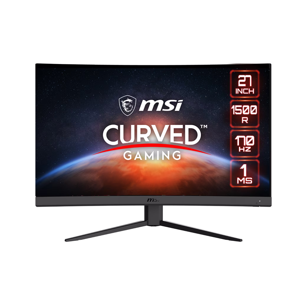 MSI G27CQ4P E2 1500R Curved Gaming Monitor, 27" WQHD VA Display, 170 Hz Refresh Rate, 1ms(MPRT) Response Time, 1.07B (8 bits + FRC) Colors, 16:9 Aspect Ratio, HDMI / DP, Black | 9S6-3CB04T-055 image