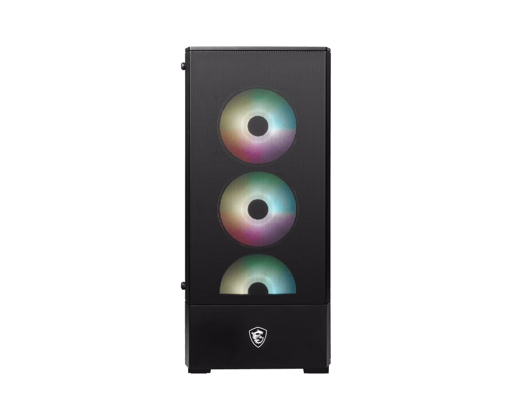 MSI MAG Forge 112R Mid Tower Gaming PC Case | USB 3.2 Gen 1 Type-A | Support Bracket | 1 x 120mm ARGB Fan, | Tempered Glass Panel, Magnetic Dust Filter | Black (ATX, m-ATX, Mini-ITX Compatible) thumbnail 3