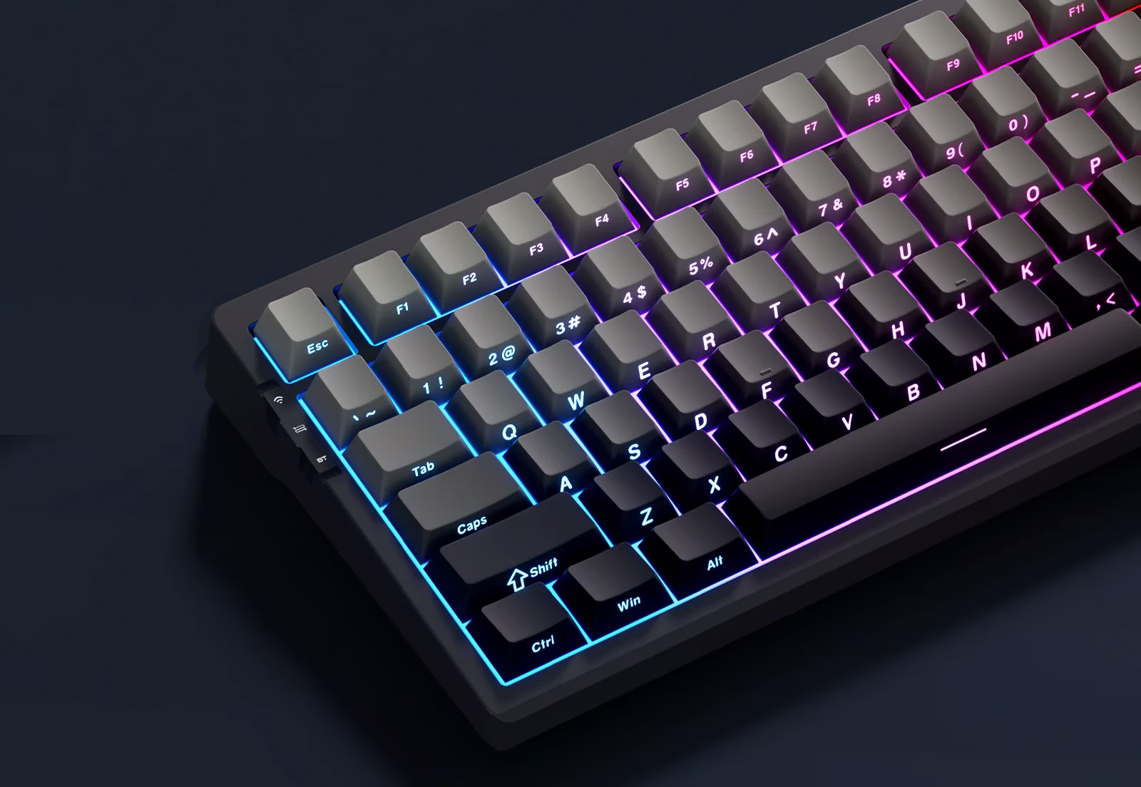 MCHOSE G75 Pro Tri-mode Gasket Structure Gaming Mechanical Keyboard, 2.4GHz | BT | Wired, 75% Layout, Cabbage Tofu Switch, Black |  MC-G75-18 thumbnail 2
