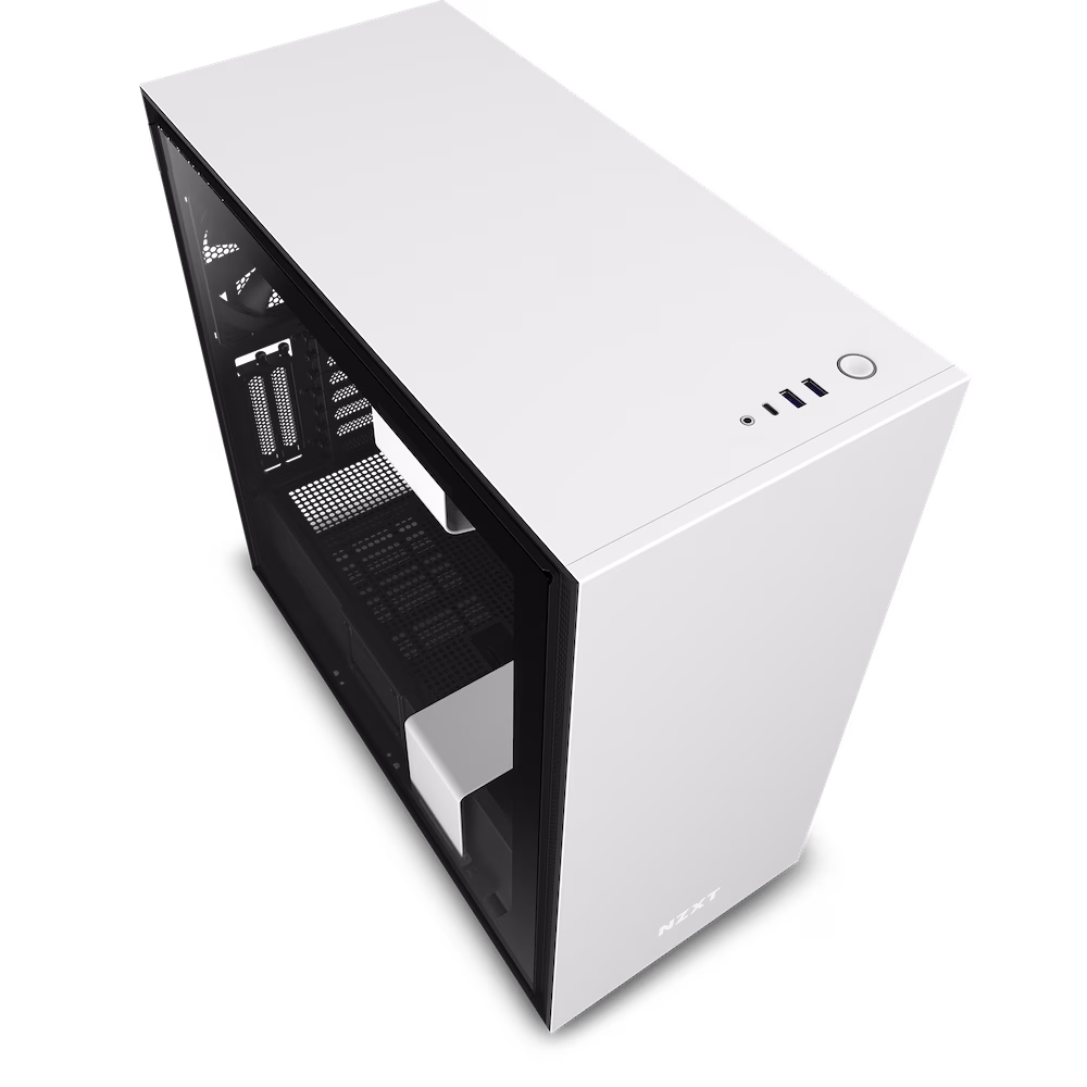 NZXT H710i ATX Mid Tower PC Gaming Case, Front I/O USB Type-C Port, Vertical GPU Mount, Integrated RGB Lighting, Water-Cooling Ready, White/Black | CA-H710i-W1 thumbnail 3