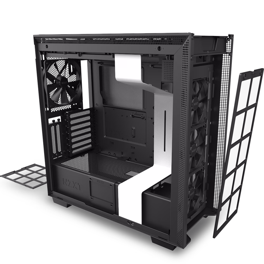 NZXT H710i ATX Mid Tower PC Gaming Case, Front I/O USB Type-C Port, Vertical GPU Mount, Integrated RGB Lighting, Water-Cooling Ready, White/Black | CA-H710i-W1 thumbnail 6