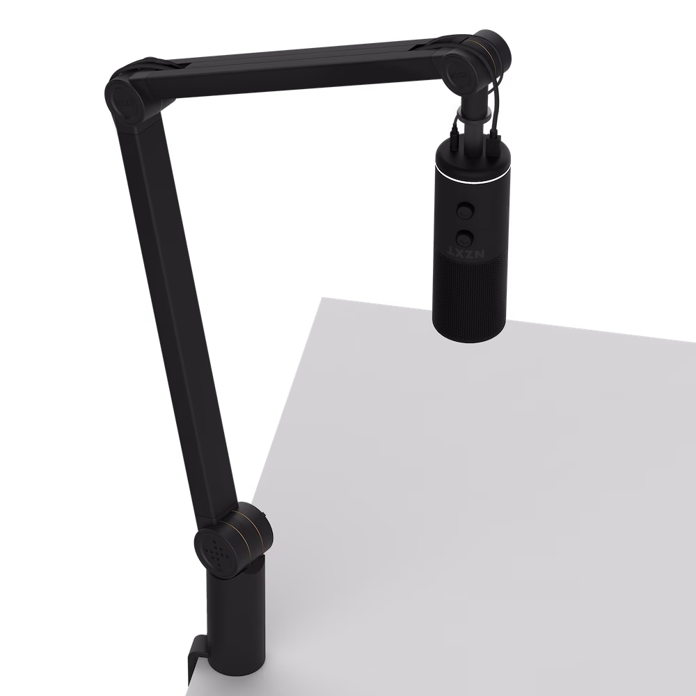 NZXT Boom Arm Low Noise Microphone, Thread US Standard 5/8", Discreetly Store USB & XLR Cables, Smooth and Silent, Cable Channel Covers, Black | AP-BOOMA-B1 thumbnail 4
