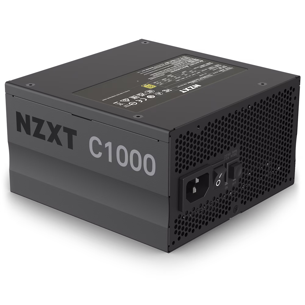 NZXT C1000 Gold ATX Fully Modular PSU, 80 Plus Gold Rating, 93.02 CFM Airflow, Fluid Dynamic Bearing, Active PFC, 44.5 dBA Max Noise, 2300 RPM Fan Speed, 135mm Fan Size, Black | PA-0G1BB-UK thumbnail 3