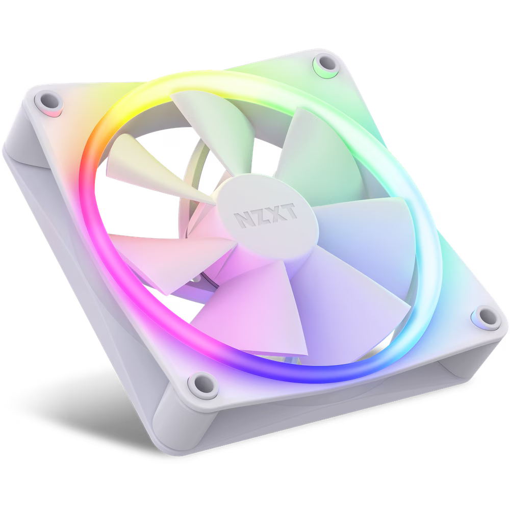 NZXT F120 RGB Fans - RF-R12TF-W1 - Advanced RGB Lighting Customization - Whisper Quiet Cooling - Triple (RGB Fan & Controller Included) - 120mm Fan - White thumbnail 3