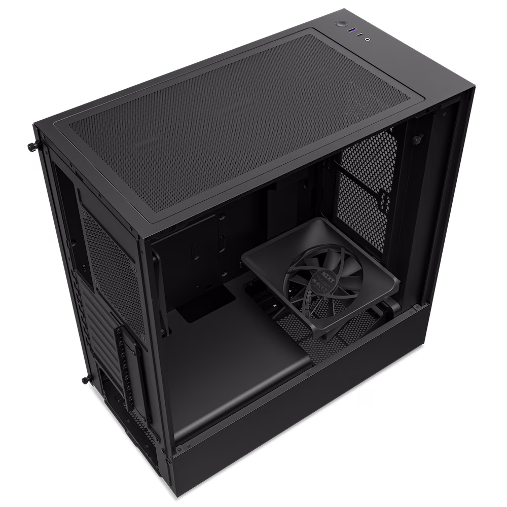 NZXT H5 Flow Compact Mid Tower Air Flow PC Case, Up to 240mm Radiator Support, Tempered Glass Front Panel, 6x120mm/140mm Fan Support, Built-in RGB, Spacious Cable Management, Black | CC-H51FB-01 thumbnail 2