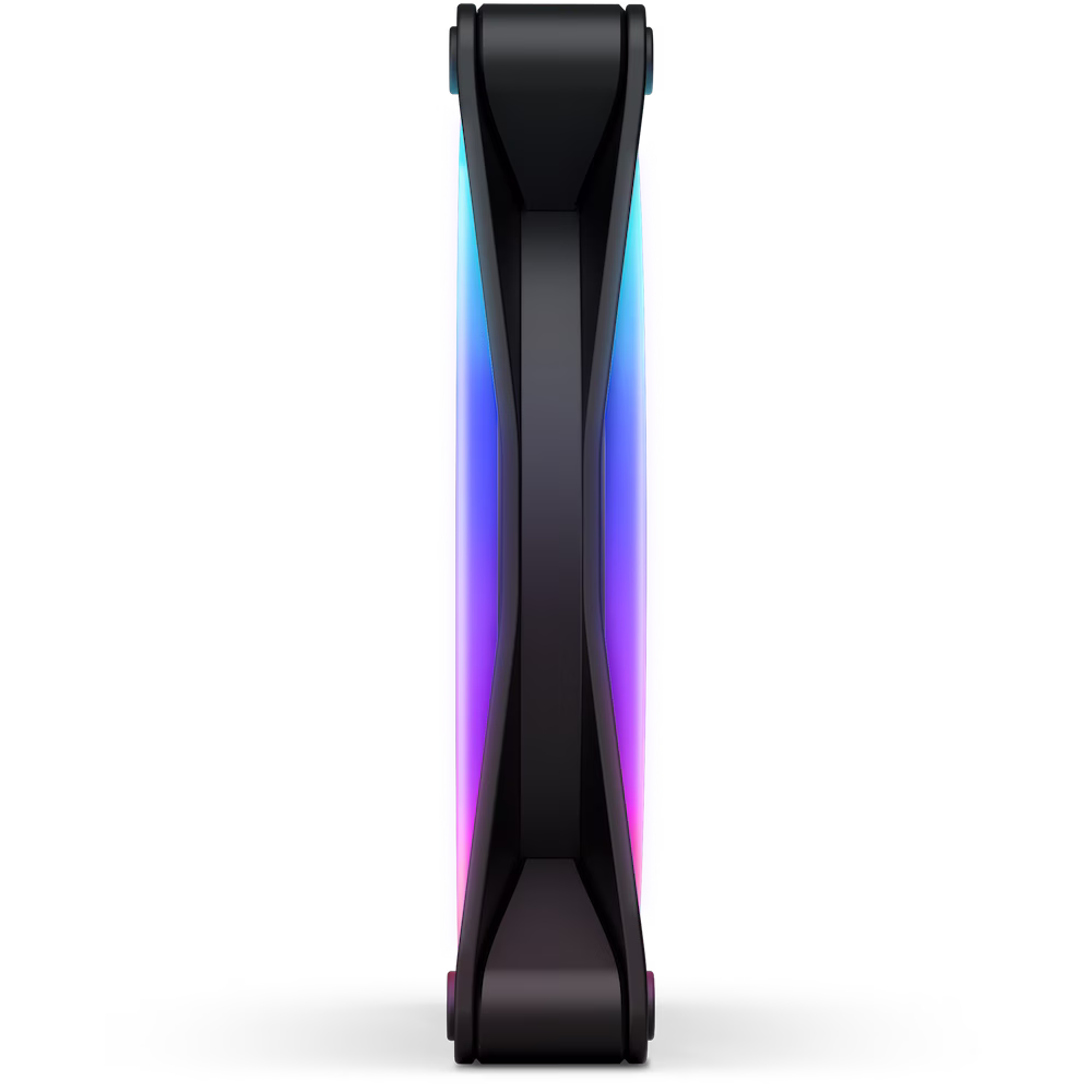 NZXT F140 RGB DUO 140mm Dual-sided RGB Fan, Fluid Dynamic Bearing, RGB Lighting, Up to 1800 RPM Speed, 84.75 CFM Airflow, Quiet and Cool, Black | RF-D14SF-B1 thumbnail 4
