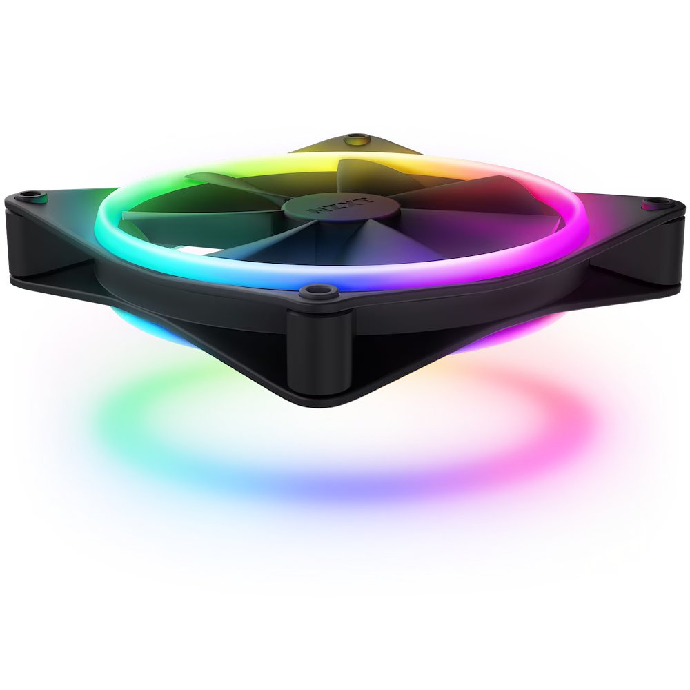 NZXT F140 RGB DUO 140mm Dual-sided RGB Fan, Fluid Dynamic Bearing, RGB Lighting, Up to 1800 RPM Speed, 84.75 CFM Airflow, Quiet and Cool, Black | RF-D14SF-B1 thumbnail 3