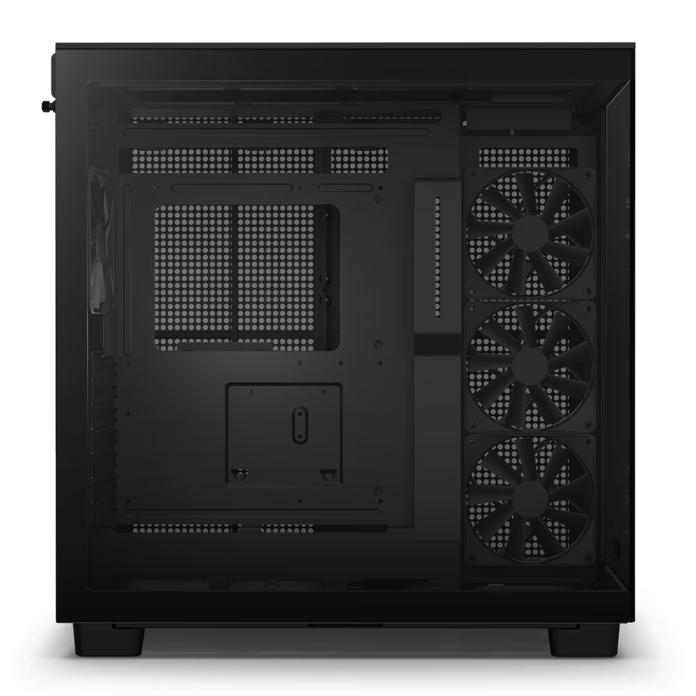 NZXT H9 Flow Dual-Chamber Mid-Tower ATX Gaming PC Case, High-Airflow Top Panel, Temp Glass Front & Side, Up to 360mm Radiator & 10x 120mm Fans Support, USB 3.2 Type-C & A Ports, Black | CM-H91FB-01 thumbnail 5