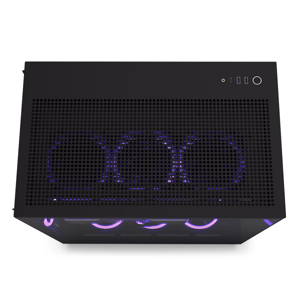 NZXT H9 Flow Dual-Chamber Mid-Tower ATX Gaming PC Case, High-Airflow Top Panel, Temp Glass Front & Side, Up to 360mm Radiator & 10x 120mm Fans Support, USB 3.2 Type-C & A Ports, Black | CM-H91FB-01 thumbnail 3