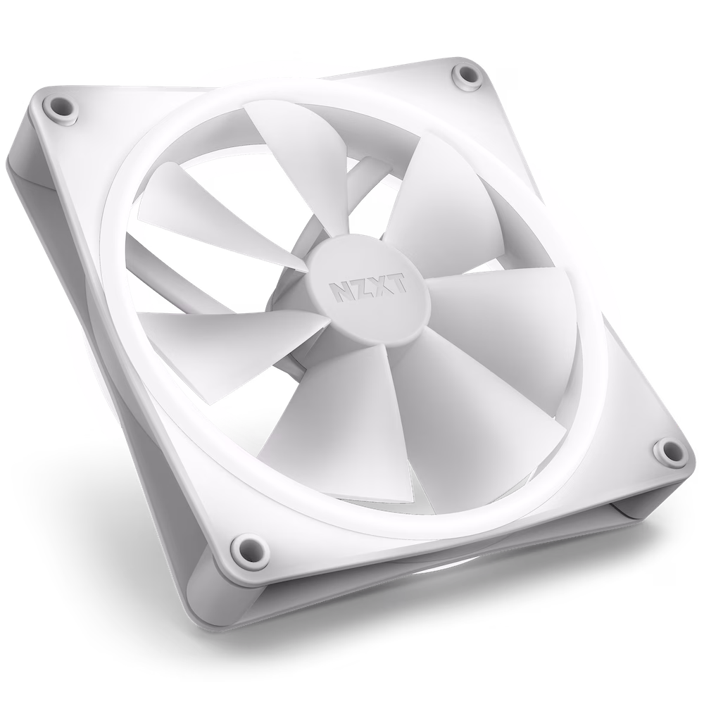 NZXT F140 RGB DUO 140mm Dual-sided RGB Fan with RGB Controller, Fluid Dynamic Bearing. RGB Lighting, Up to 1800 RPM Speed, 84.75 CFM Airflow, Quiet and Cool, Twin Pack, White | RF-D14DF-W1 thumbnail 4