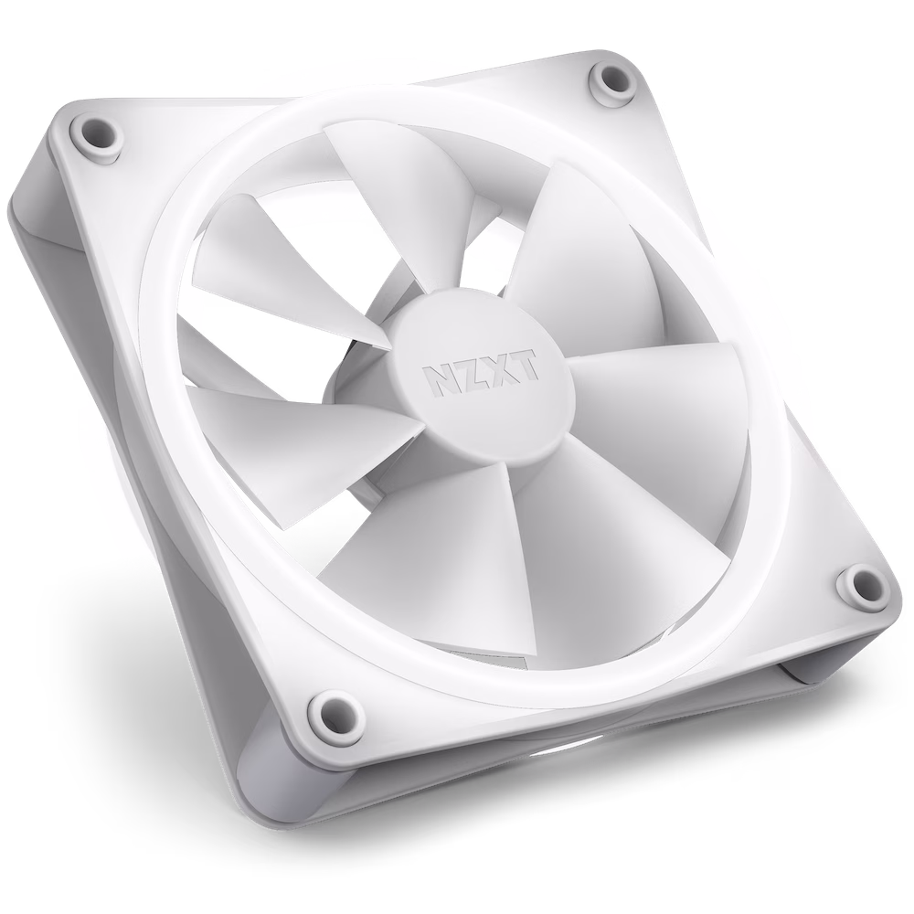 NZXT F120 RGB Duo Triple Pack Fan, 120mm Size, With RGB Controller, 20 Individually Addressable LEDs, Balanced Airflow & Static Pressure, Fluid Dynamic Bearing, 500-800 RPM Speed, White | RF-D12TF-W1 thumbnail 5