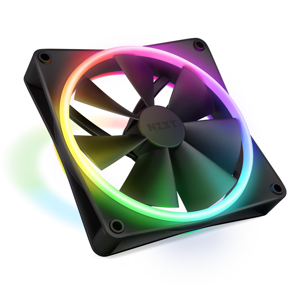 NZXT F140 RGB DUO 140mm Dual-sided RGB Fan, Fluid Dynamic Bearing, RGB Lighting, Up to 1800 RPM Speed, 84.75 CFM Airflow, Quiet and Cool, Black | RF-D14SF-B1 – Buy Online