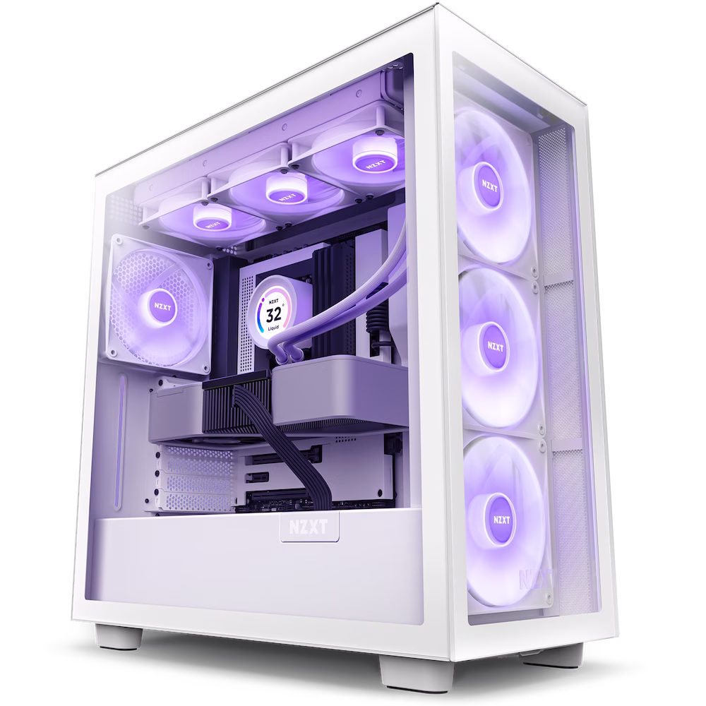 NZXT H7 Elite - CM-H71EW-02 - ATX Mid Tower PC Gaming Case - Front I/O USB Type-C Port - Quick-Release Tempered Glass Side Panel - White thumbnail 3